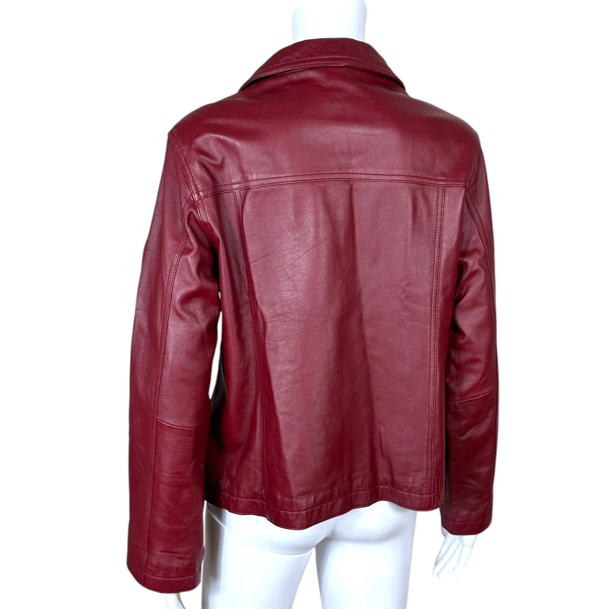 Balmain Burgundy Leather Jacket - Outfit Repeater