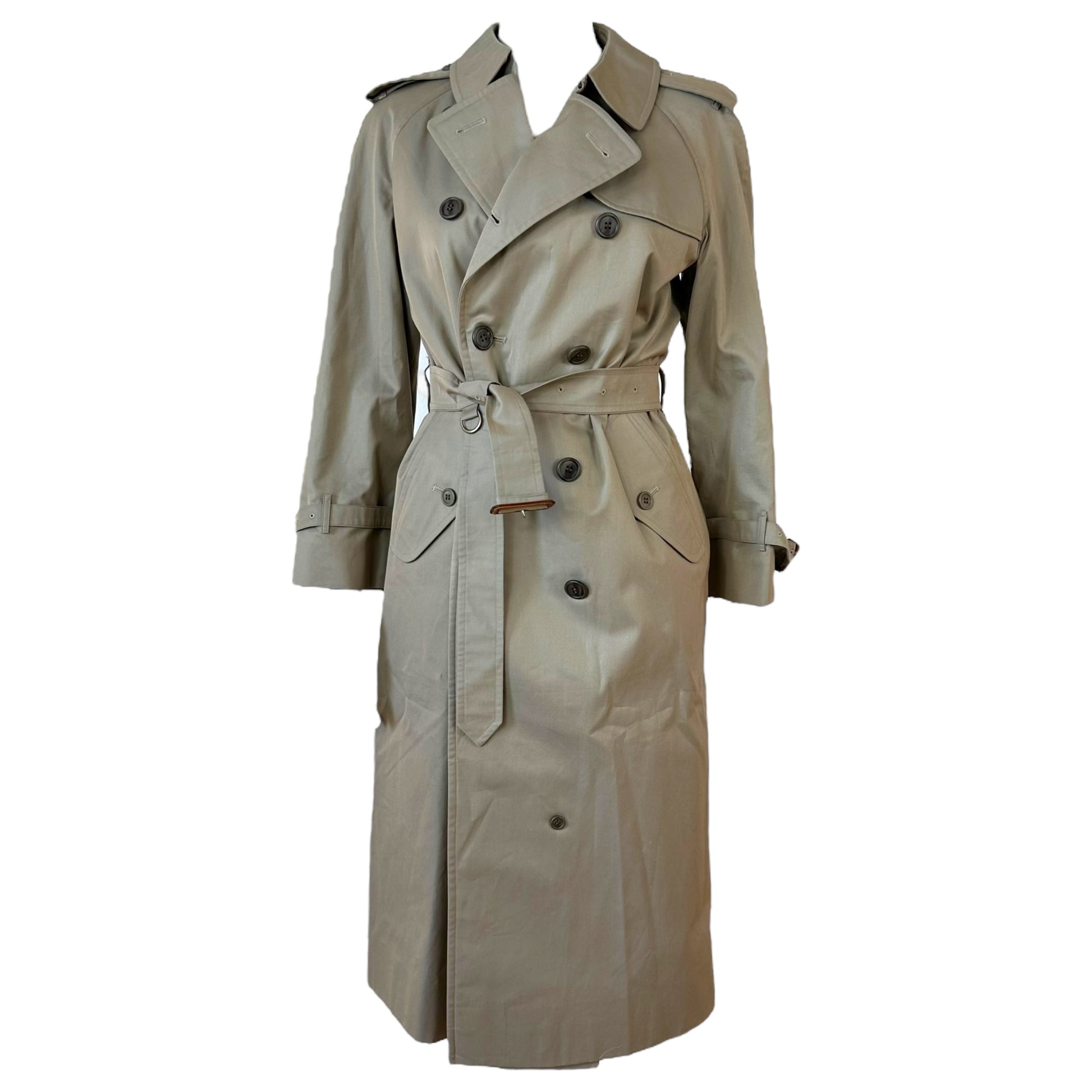 Burberry Khaki Belted Trench Coat