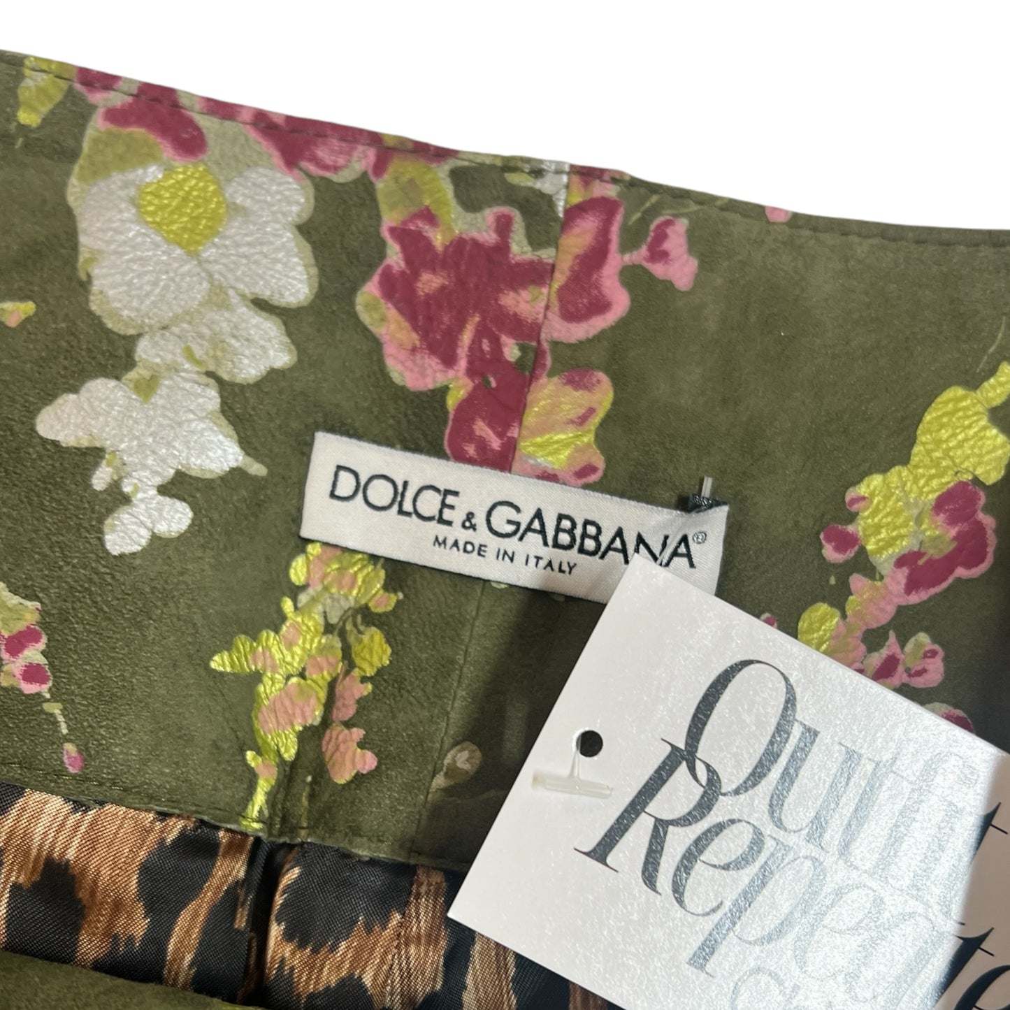 Dolce & Gabbana Floral Print Suede Pants