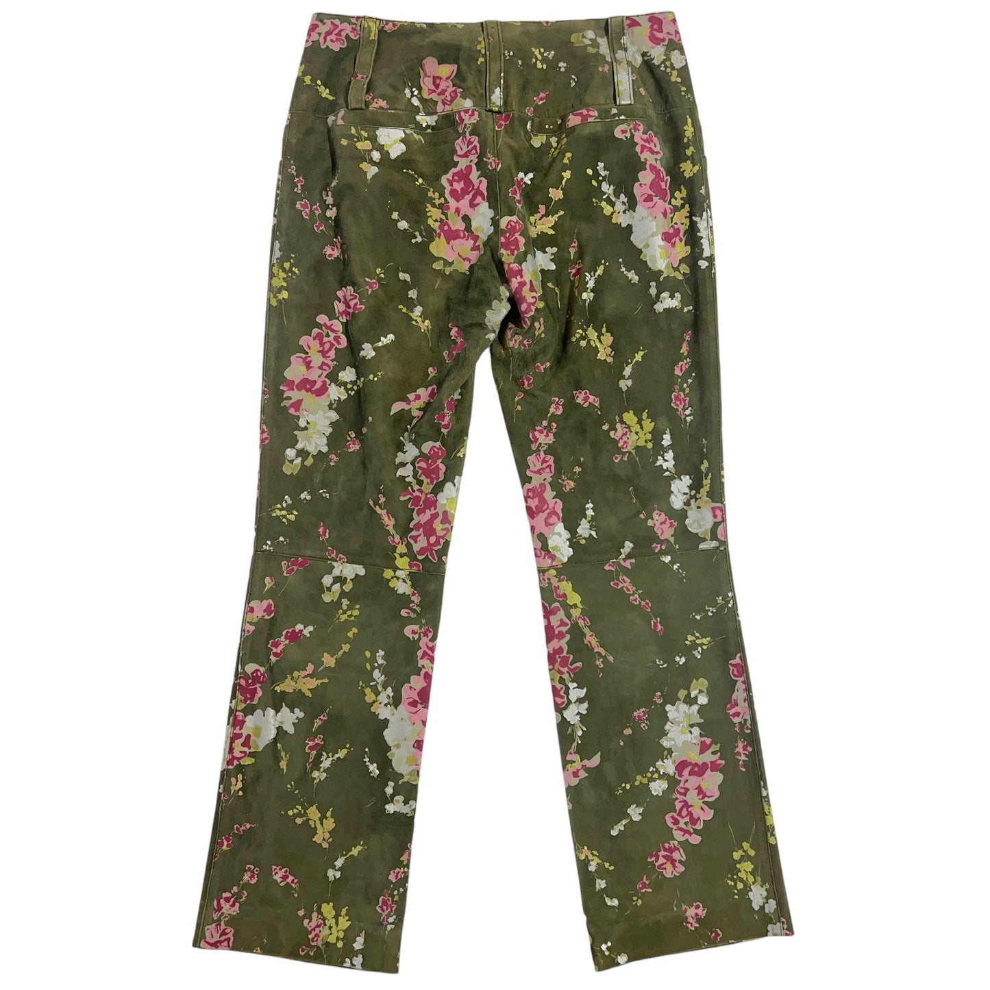 Dolce & Gabbana Floral Print Suede Pants