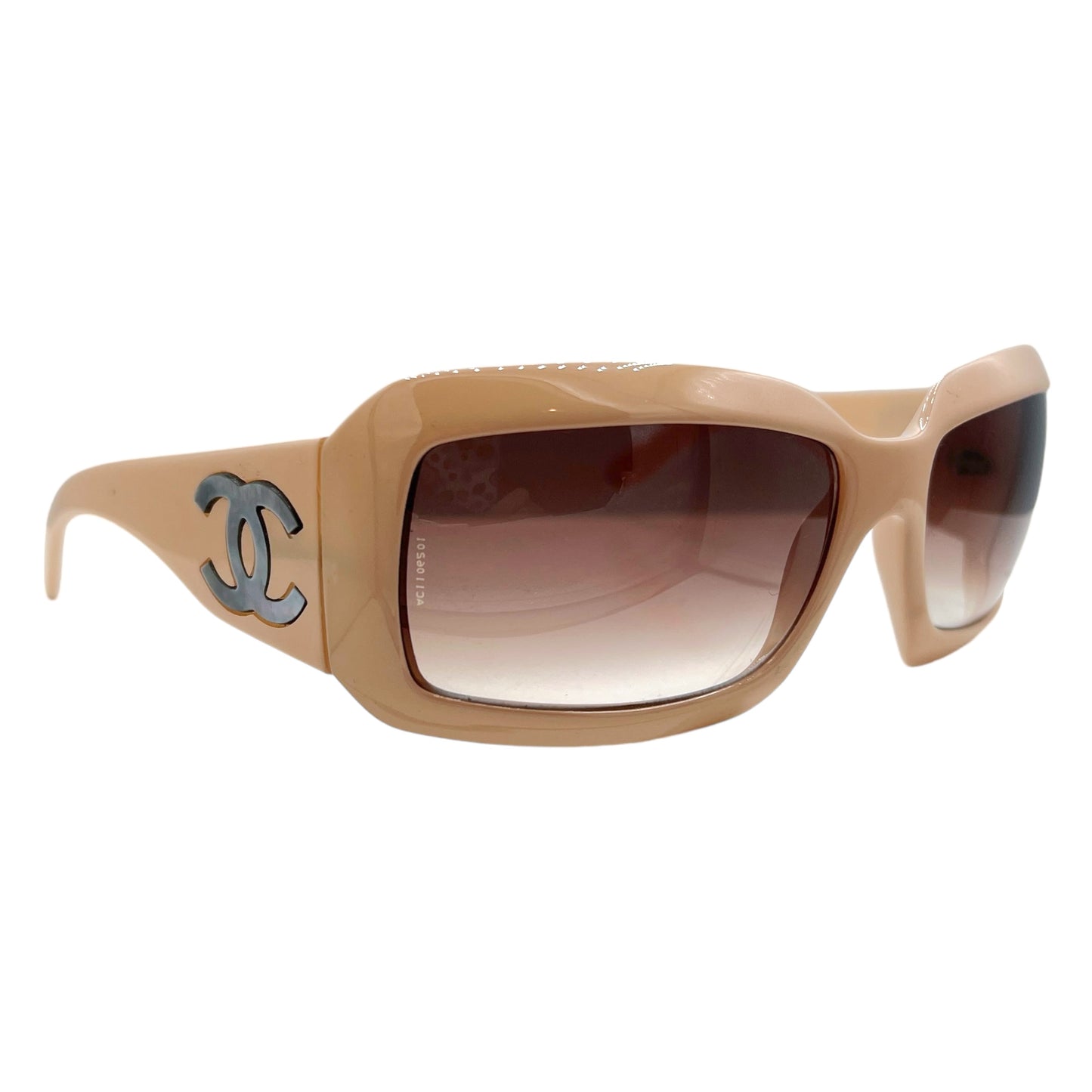 Chanel Beige Mother of Pearl 5076 Logo Sunglasses