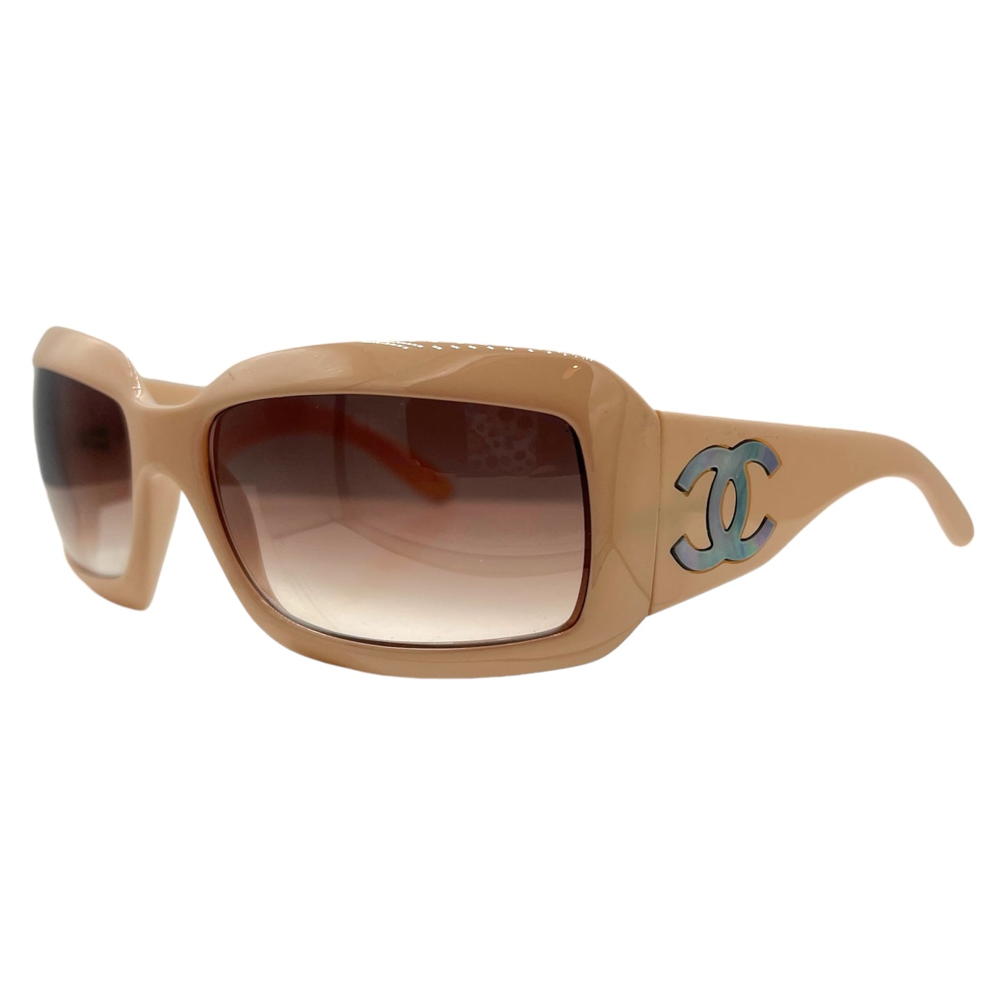 Chanel Beige Mother of Pearl 5076 Logo Sunglasses