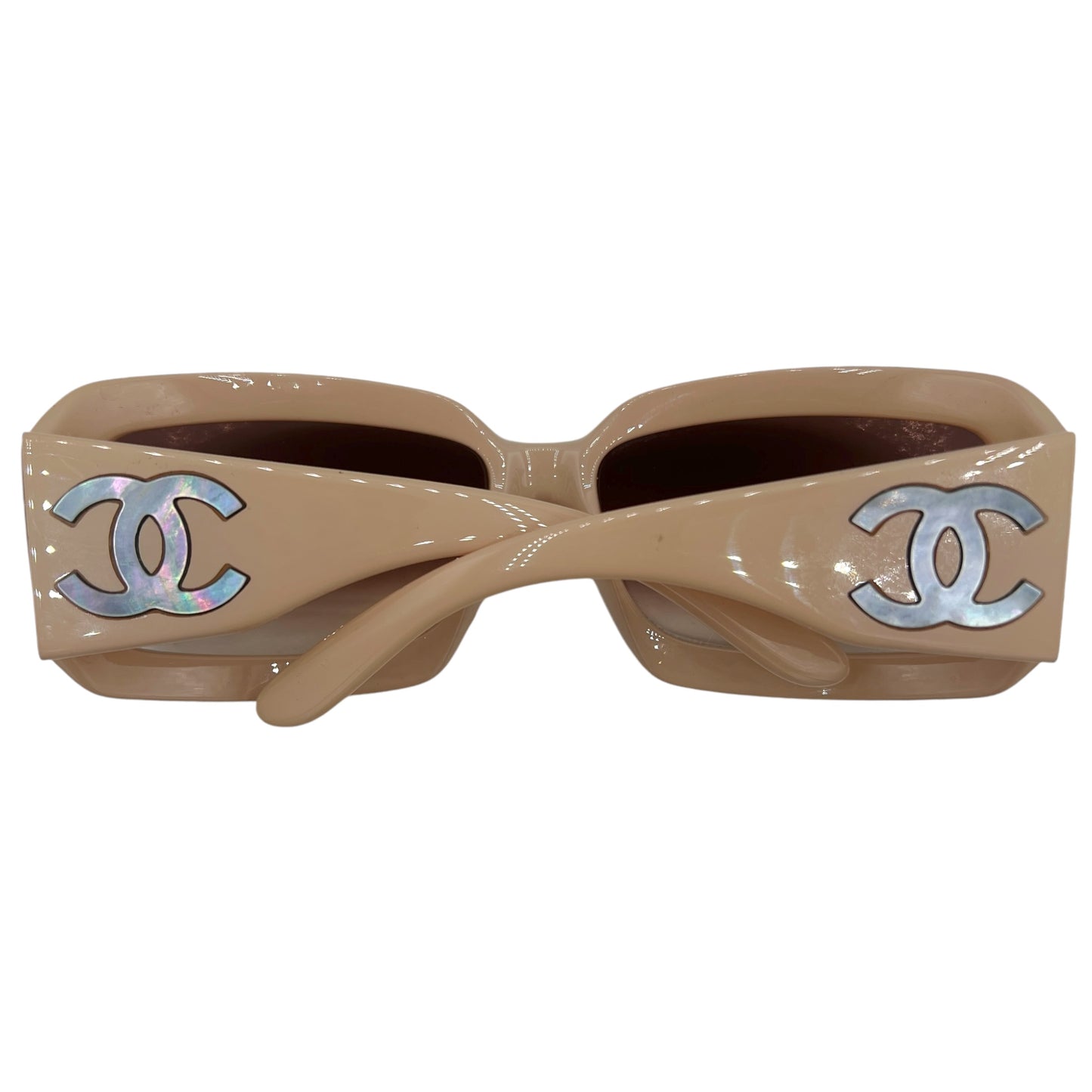 Chanel Beige Mother of Pearl 5076 Logo Sunglasses