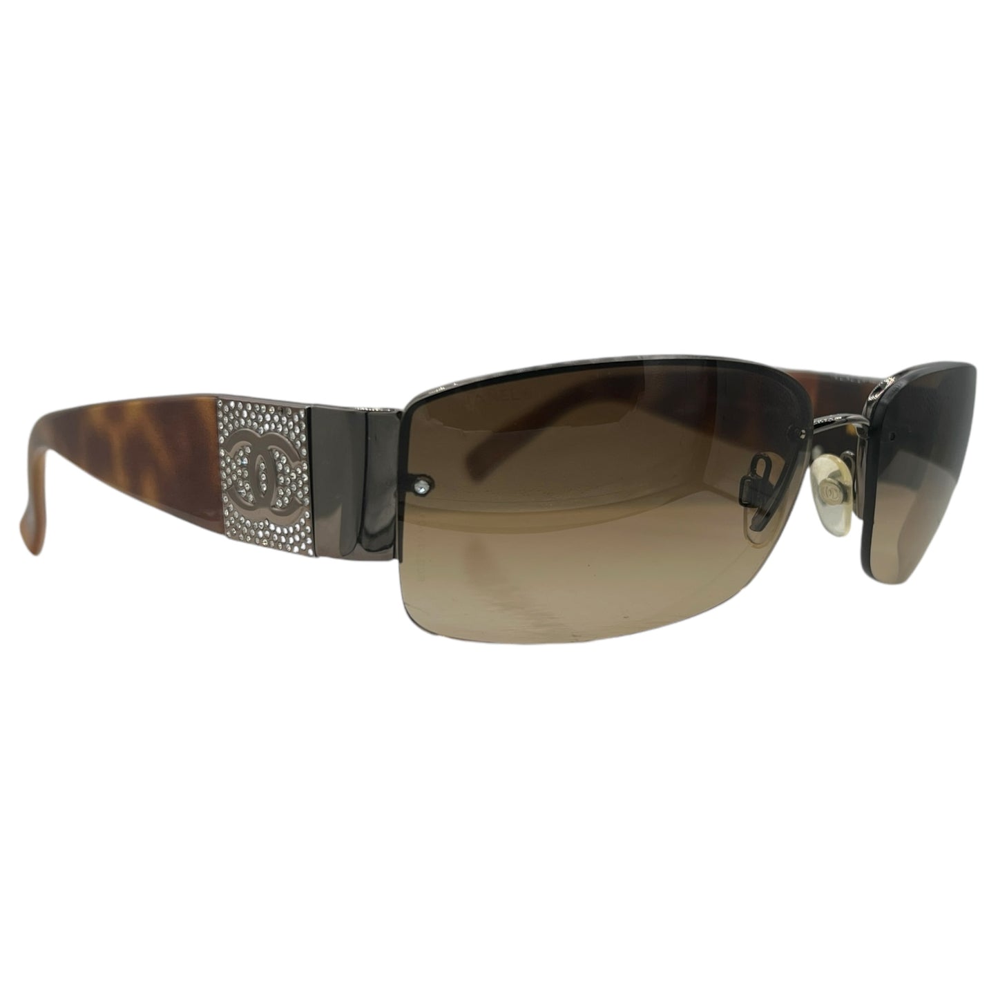 Chanel Brown Tortoise 4117 Crystal Logo Sunglasses - Outfit Repeater