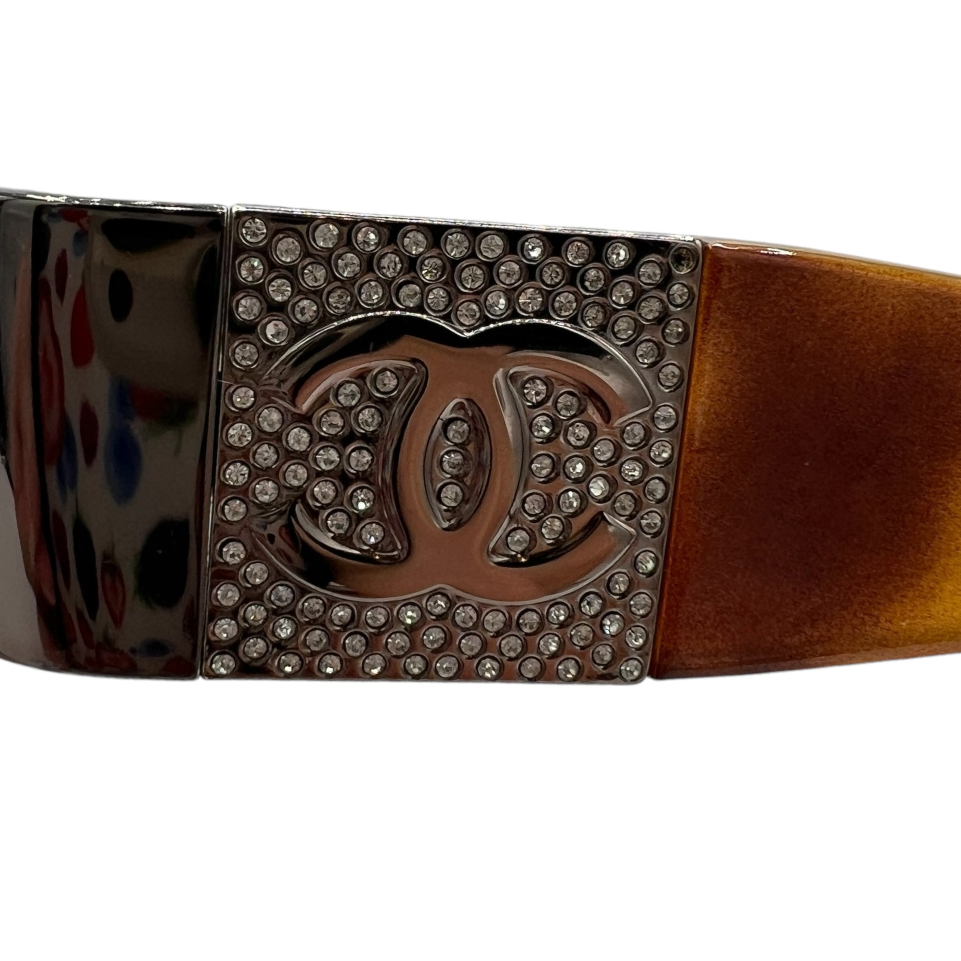 Chanel Brown Tortoise 4117 Crystal Logo Sunglasses - Outfit Repeater