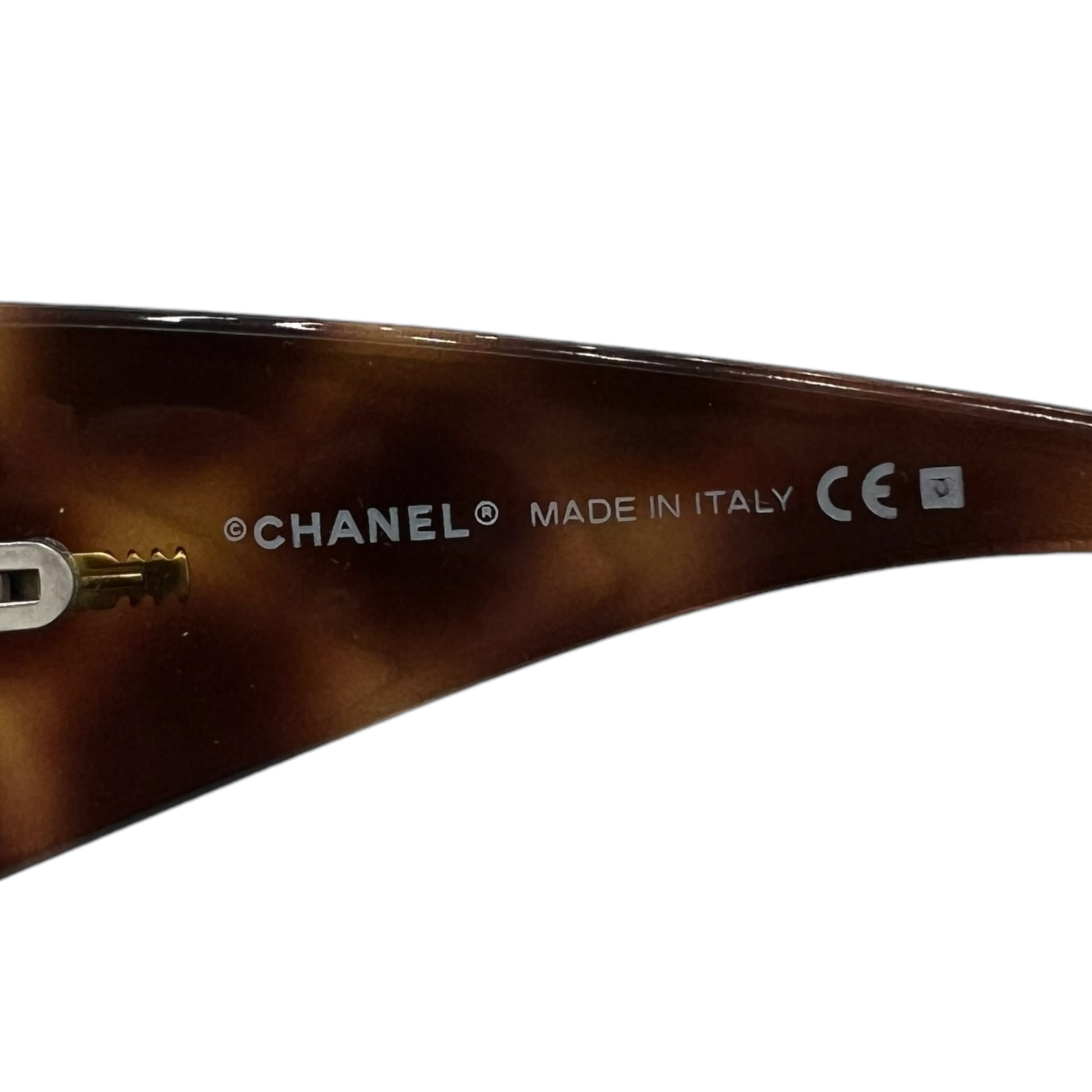 Chanel Brown Crystal Logo Shield Sunglasses 5088 - Outfit Repeater