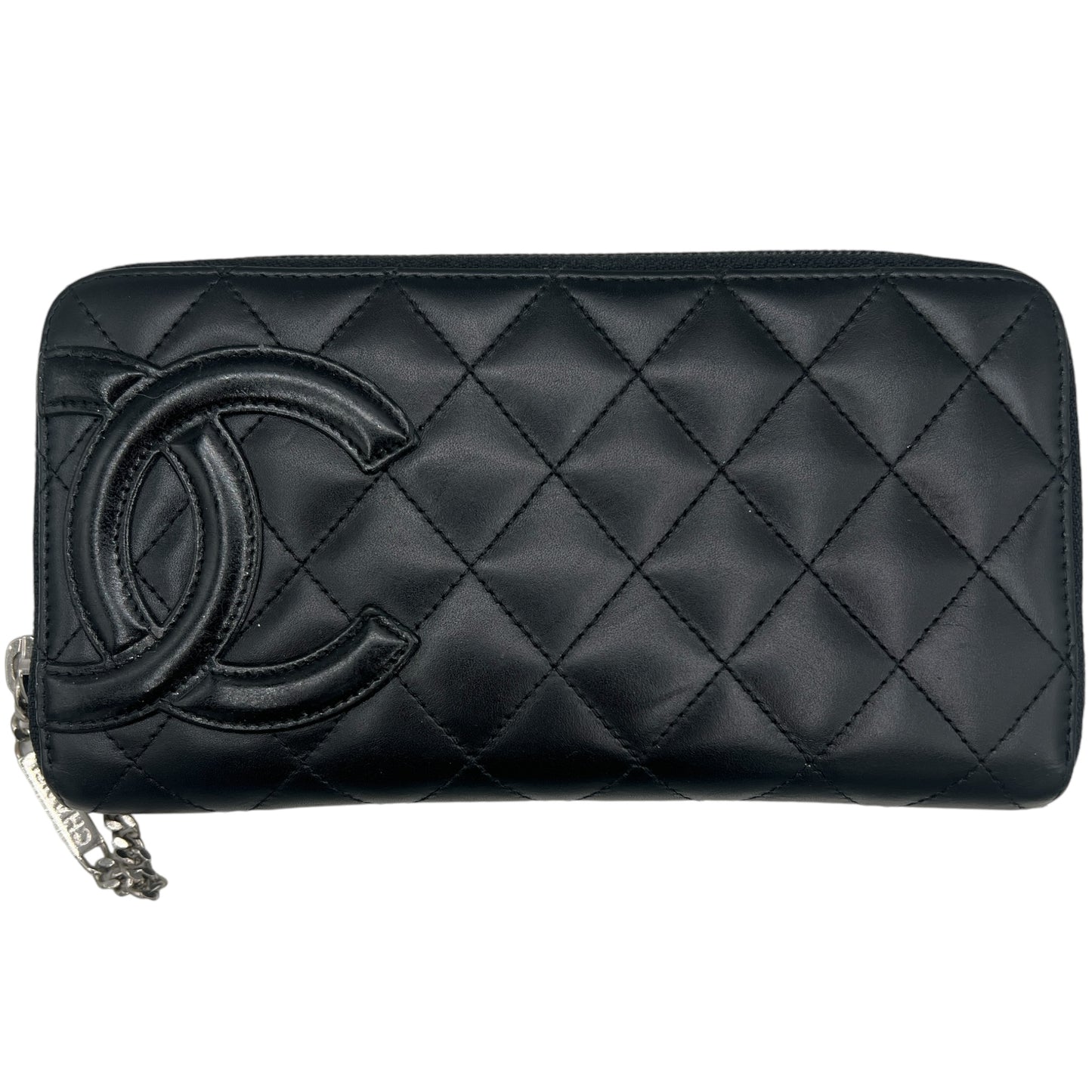 Chanel Black Quilted Zipper Wallet
