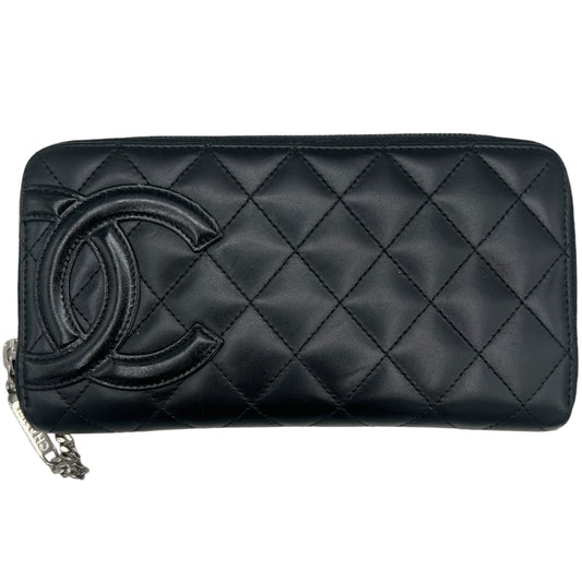Chanel Black Quilted Zipper Wallet