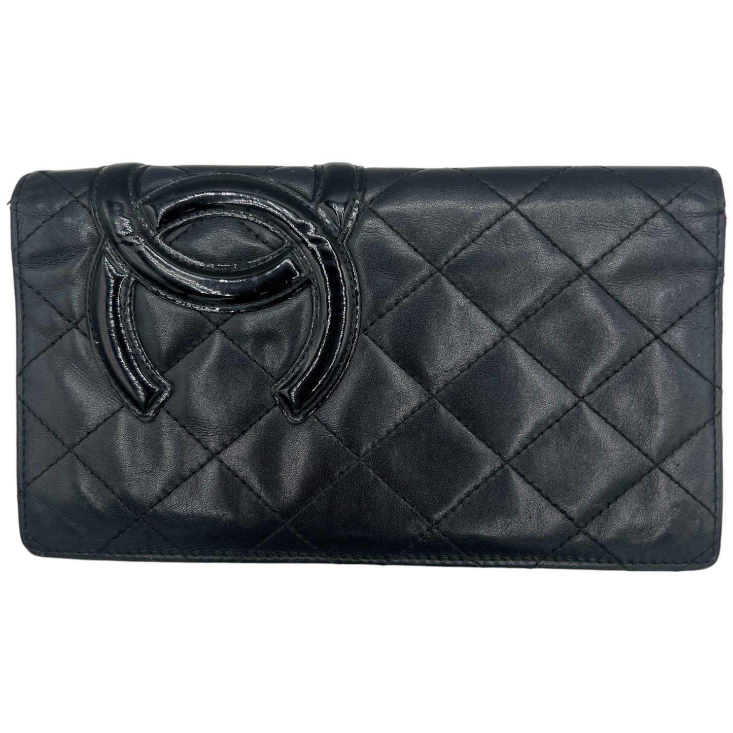 Chanel Cambon Black Quilted Bi-Fold Long Wallet