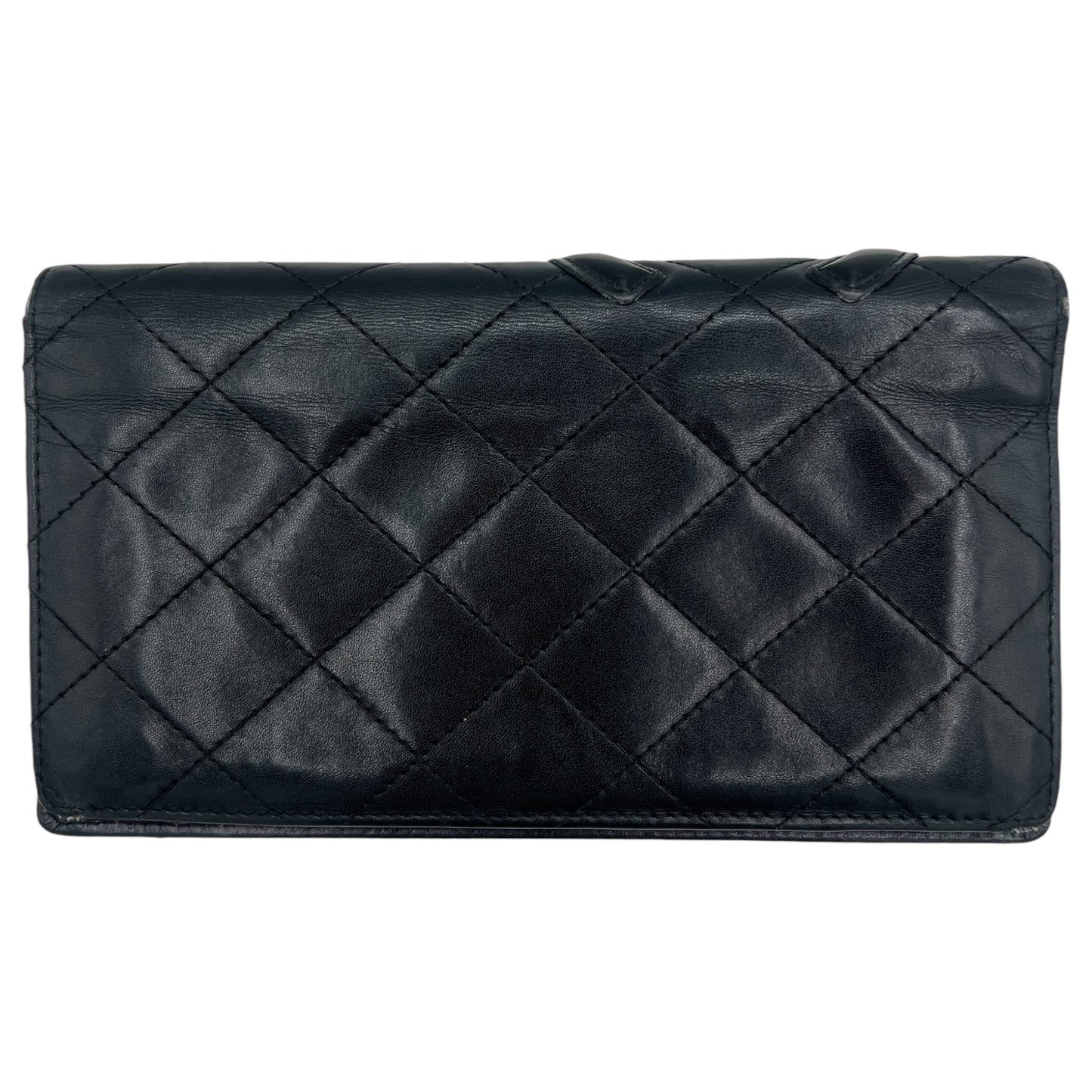 Chanel Cambon Black Quilted Bi-Fold Long Wallet