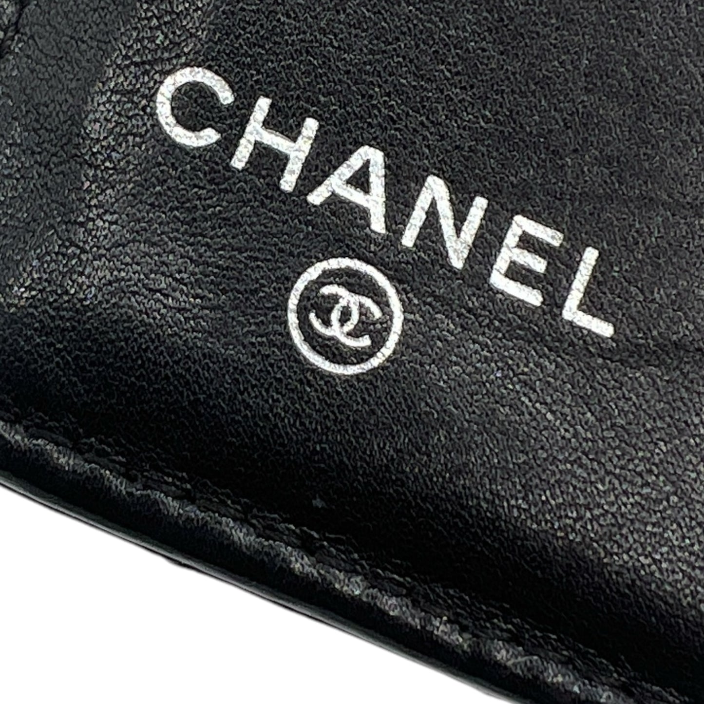 Chanel Black Lambskin Chevorn Quilted Bi-Fold Long Wallet