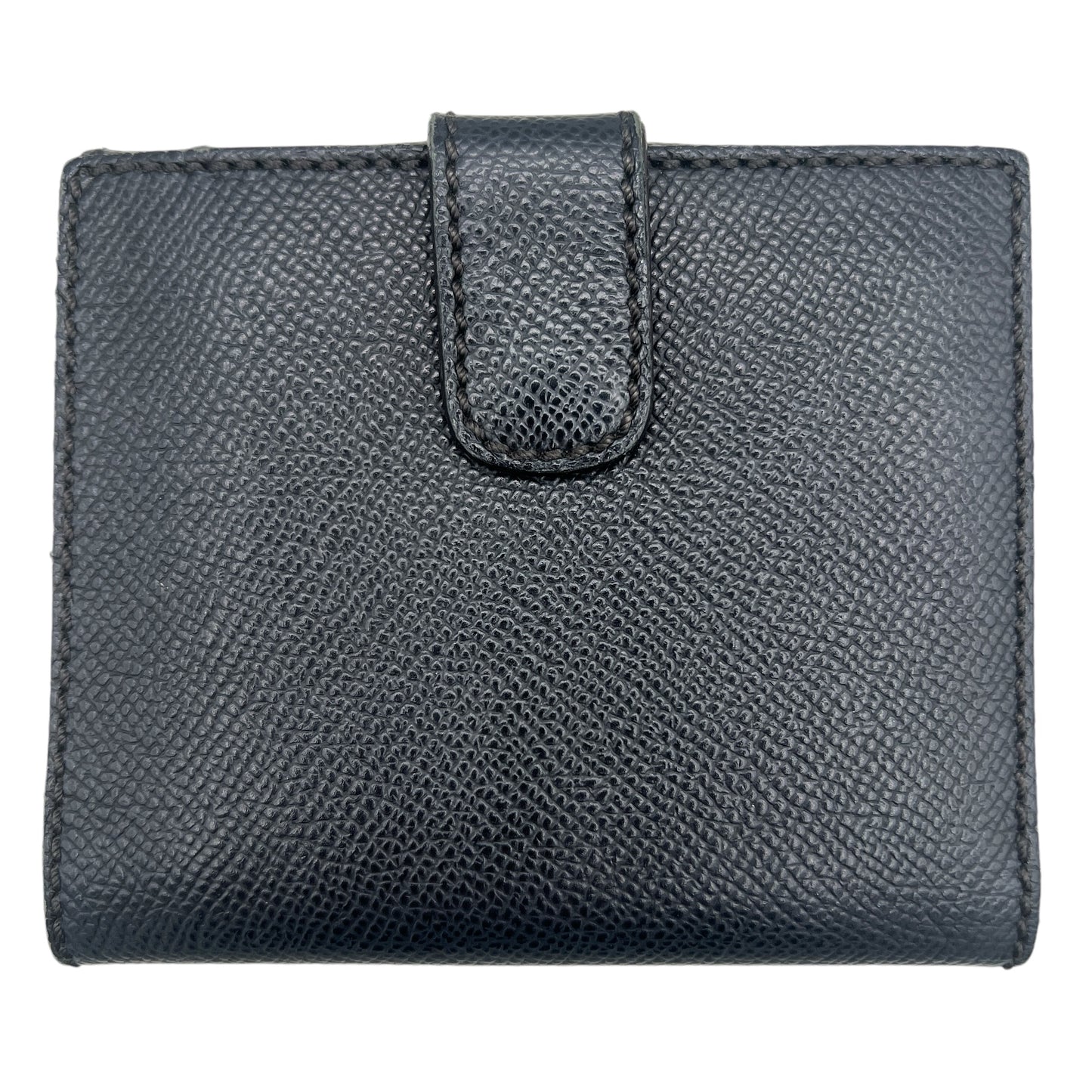 Chanel Black Leather Bi-Fold Wallet with Gold Hardware