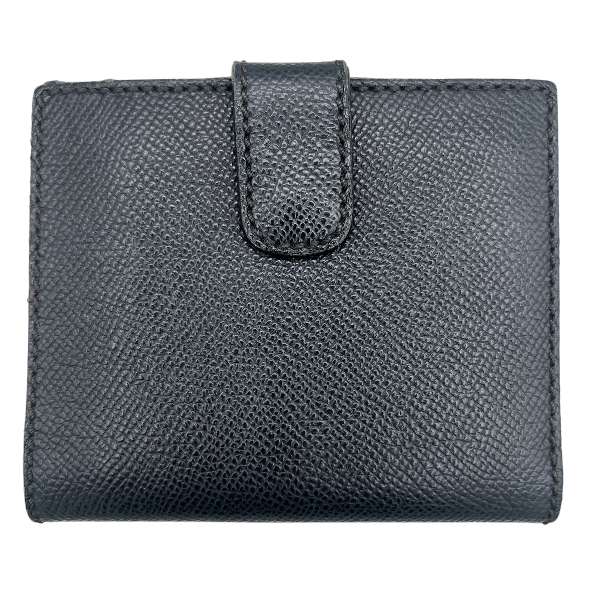 Chanel Black Leather Bi-Fold Wallet with Gold Hardware