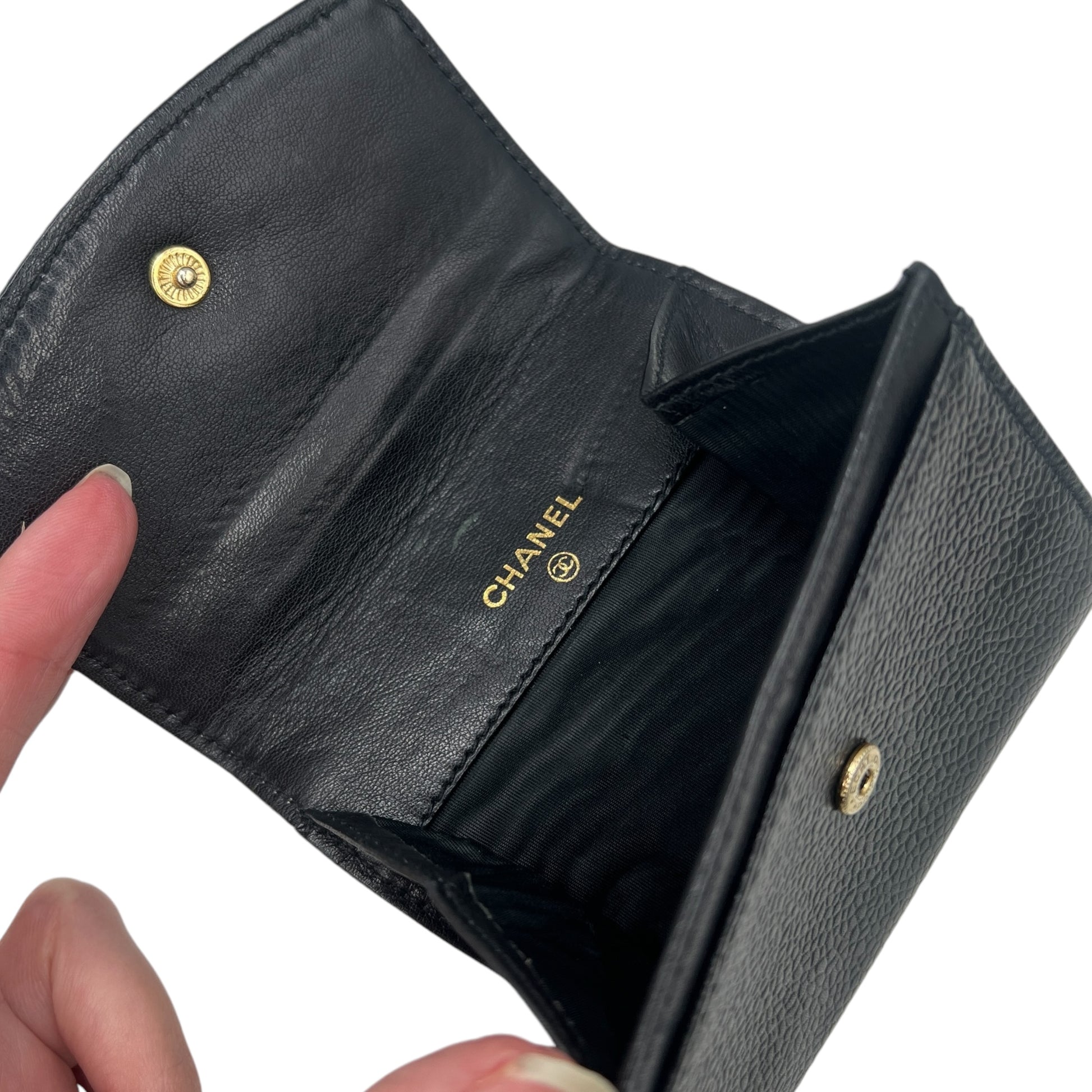 Chanel Black Caviar Coin Purse Card Holder