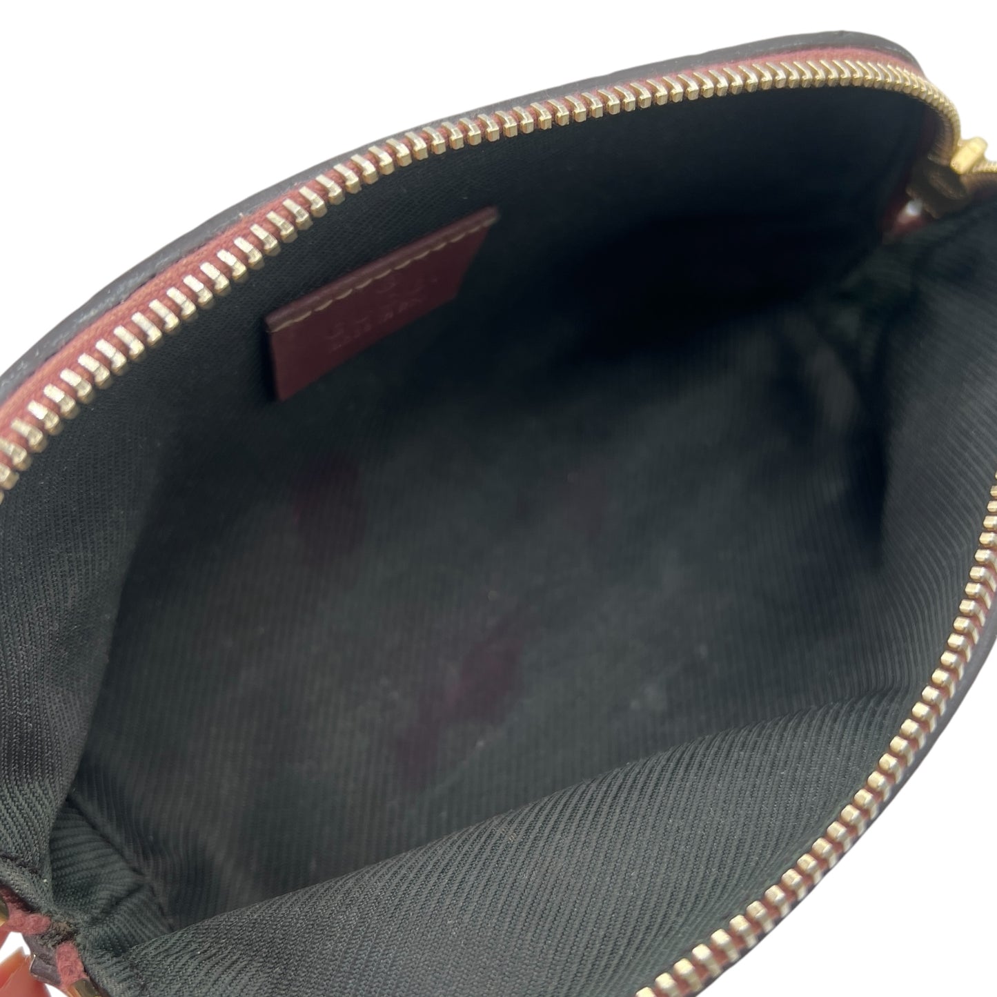 Gucci Burgundy Embossed Monogram Makeup Bag - Outfit Repeater