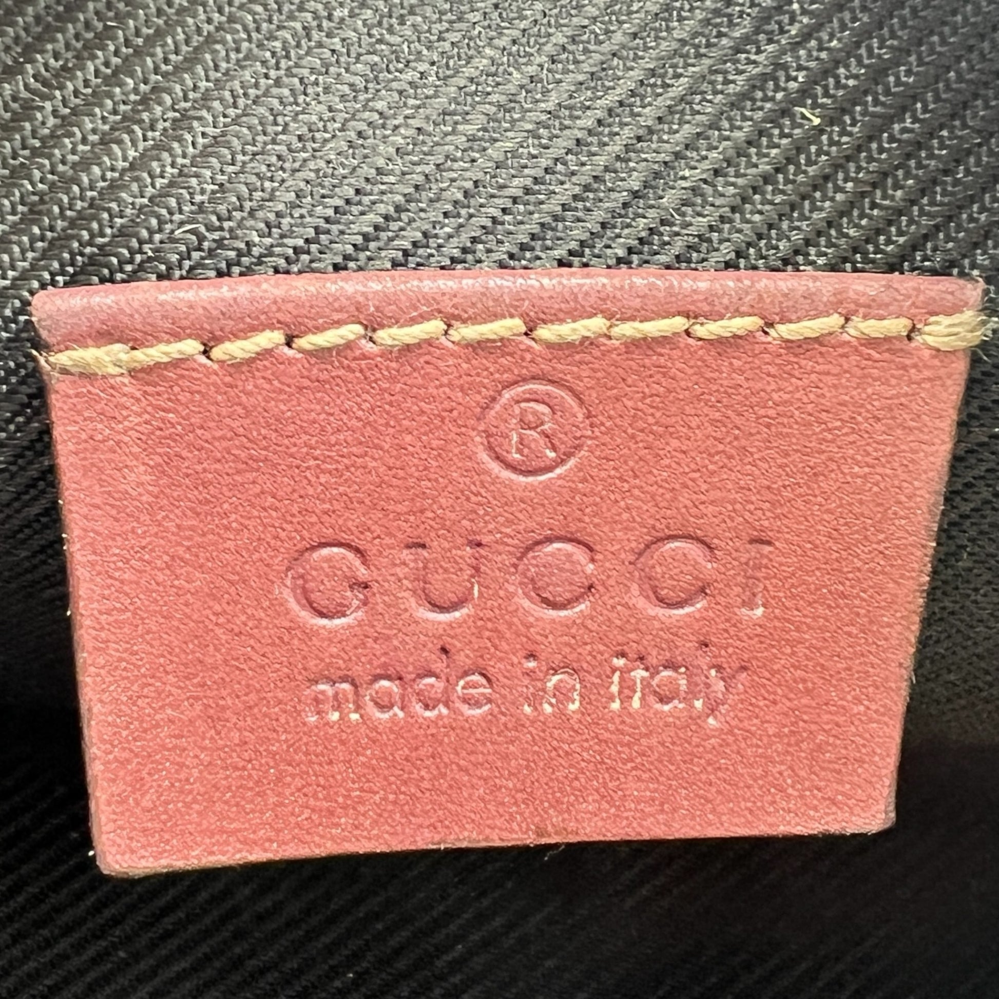 Gucci Burgundy Embossed Monogram Makeup Bag - Outfit Repeater
