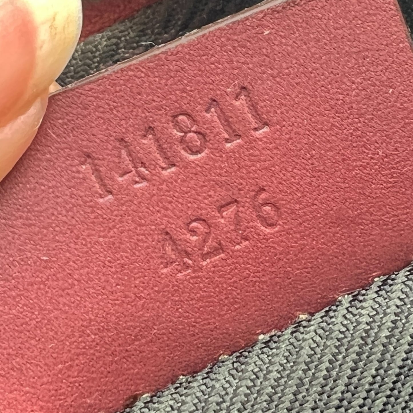 Gucci Burgundy Embossed Monogram Makeup Bag - Outfit Repeater