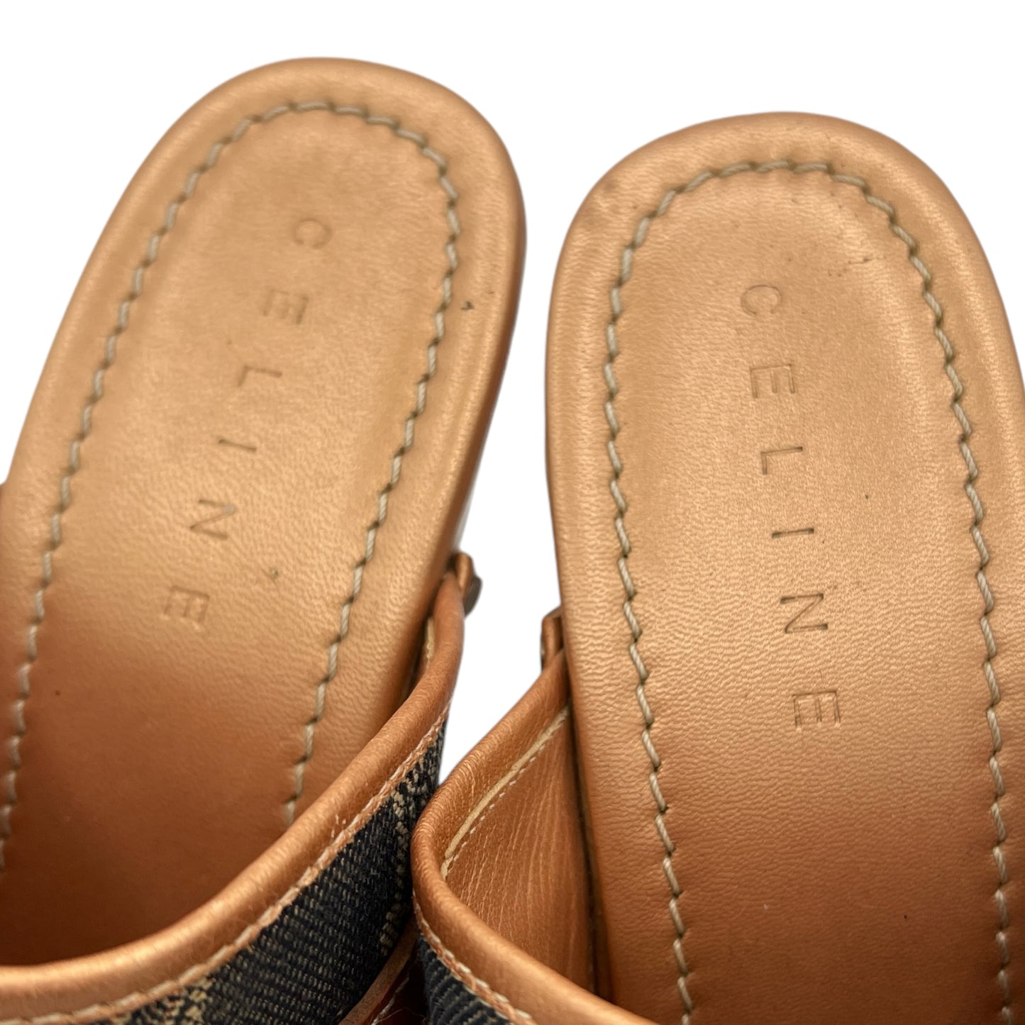 Celine Denim Monogram Printed Clogs - Outfit Repeater