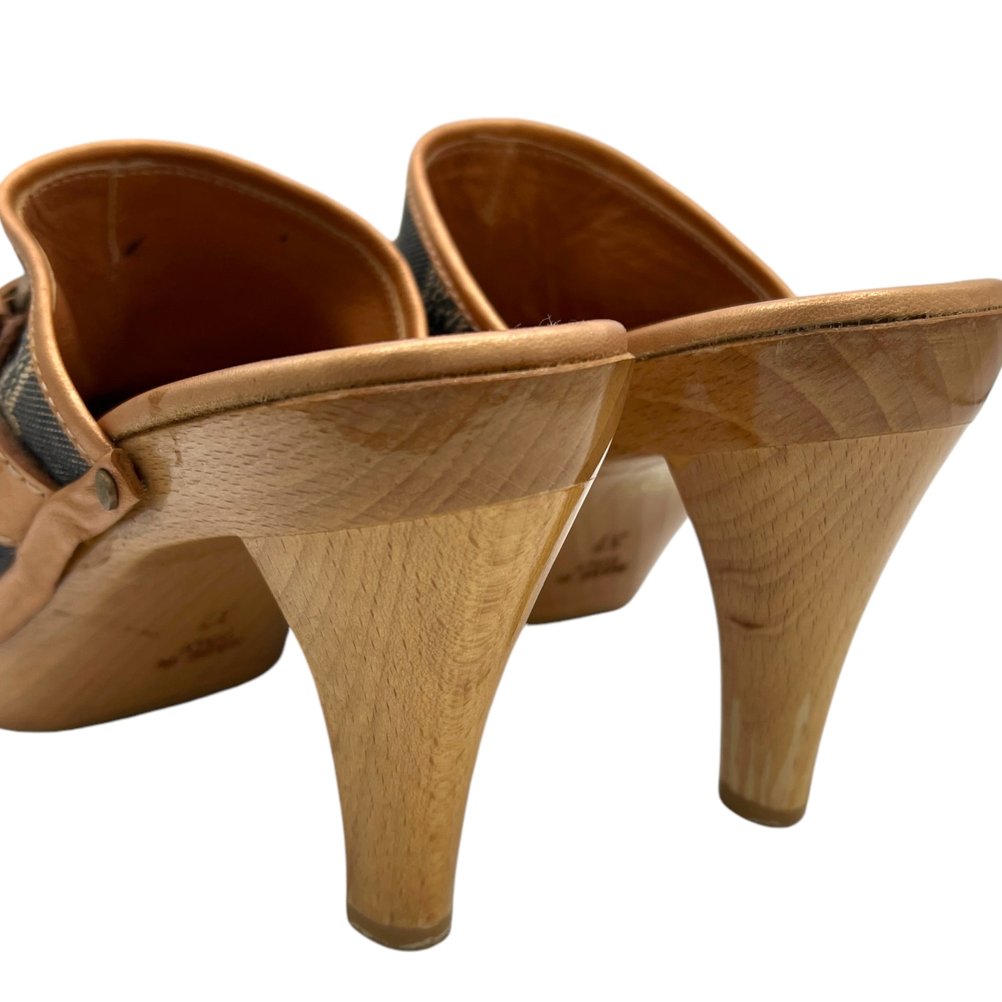 Celine Denim Monogram Printed Clogs - Outfit Repeater