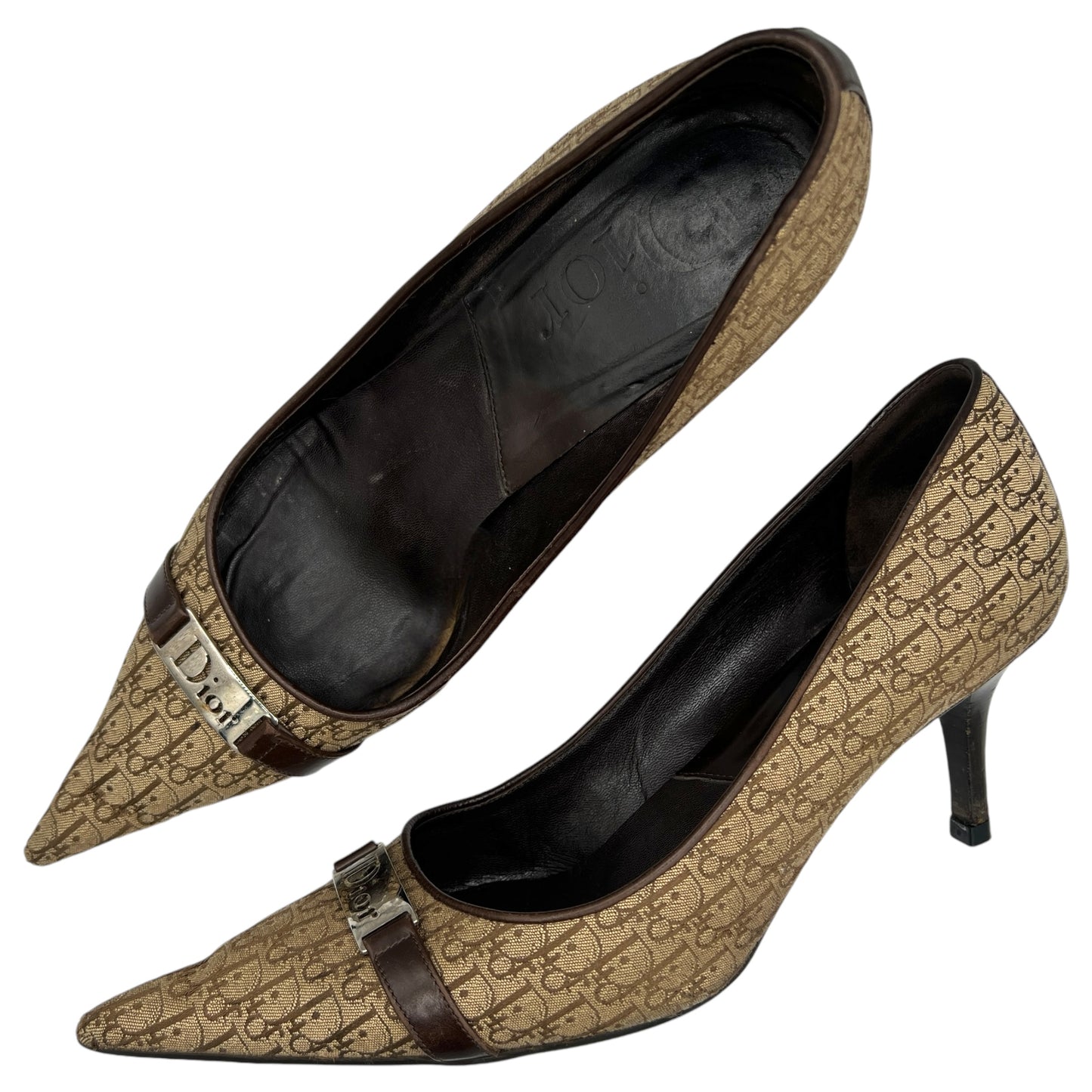 Christian Dior Monogram Logo Plate Heels - Outfit Repeater