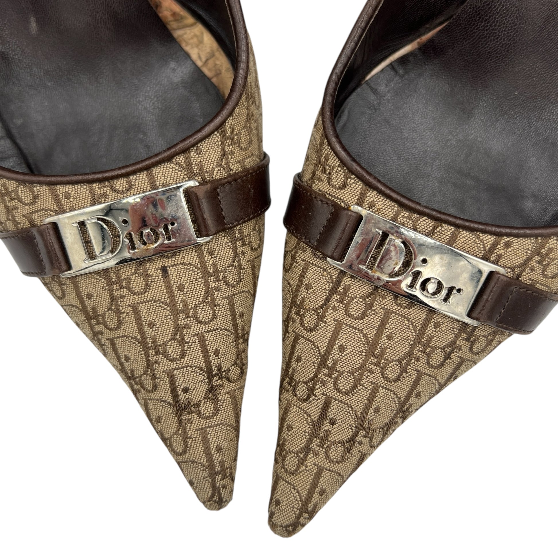 Christian Dior Monogram Logo Plate Heels - Outfit Repeater