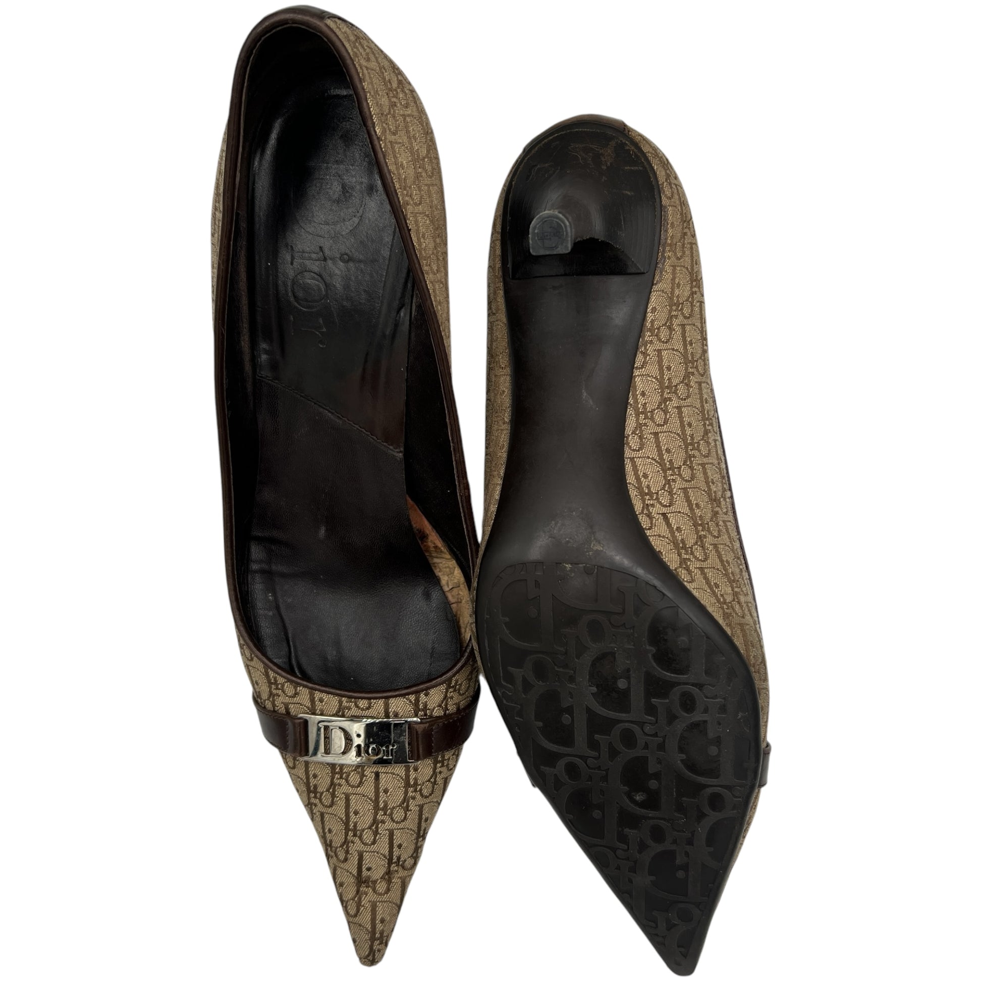 Christian Dior Monogram Logo Plate Heels - Outfit Repeater