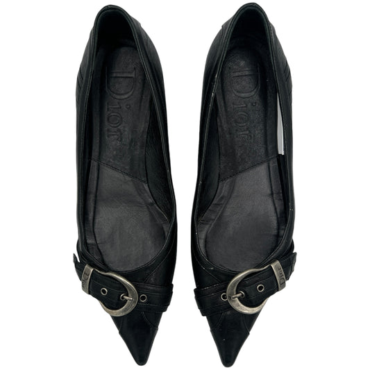 Christian Dior Gaucho Black Pointed Toe Flats