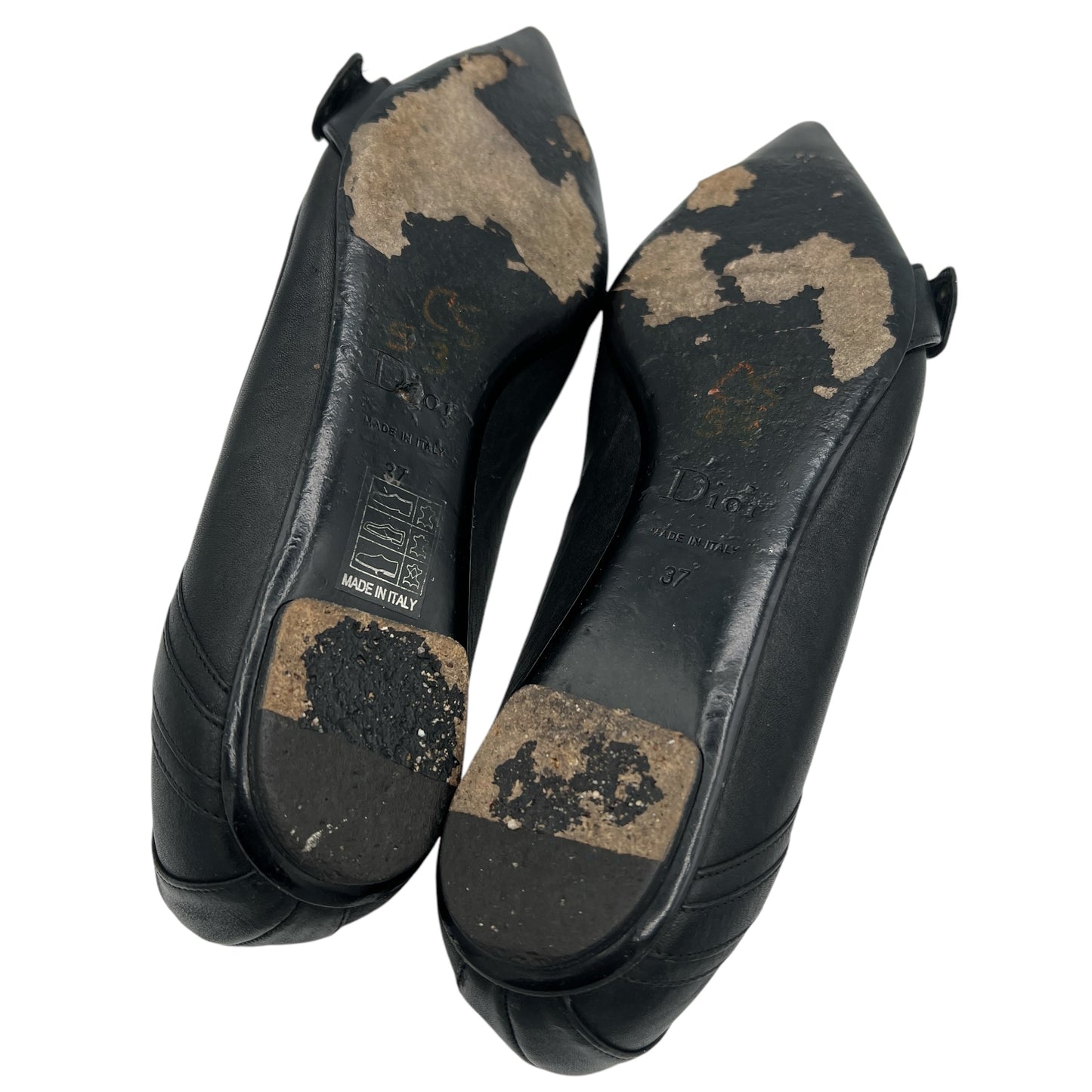 Christian Dior Gaucho Black Pointed Toe Flats