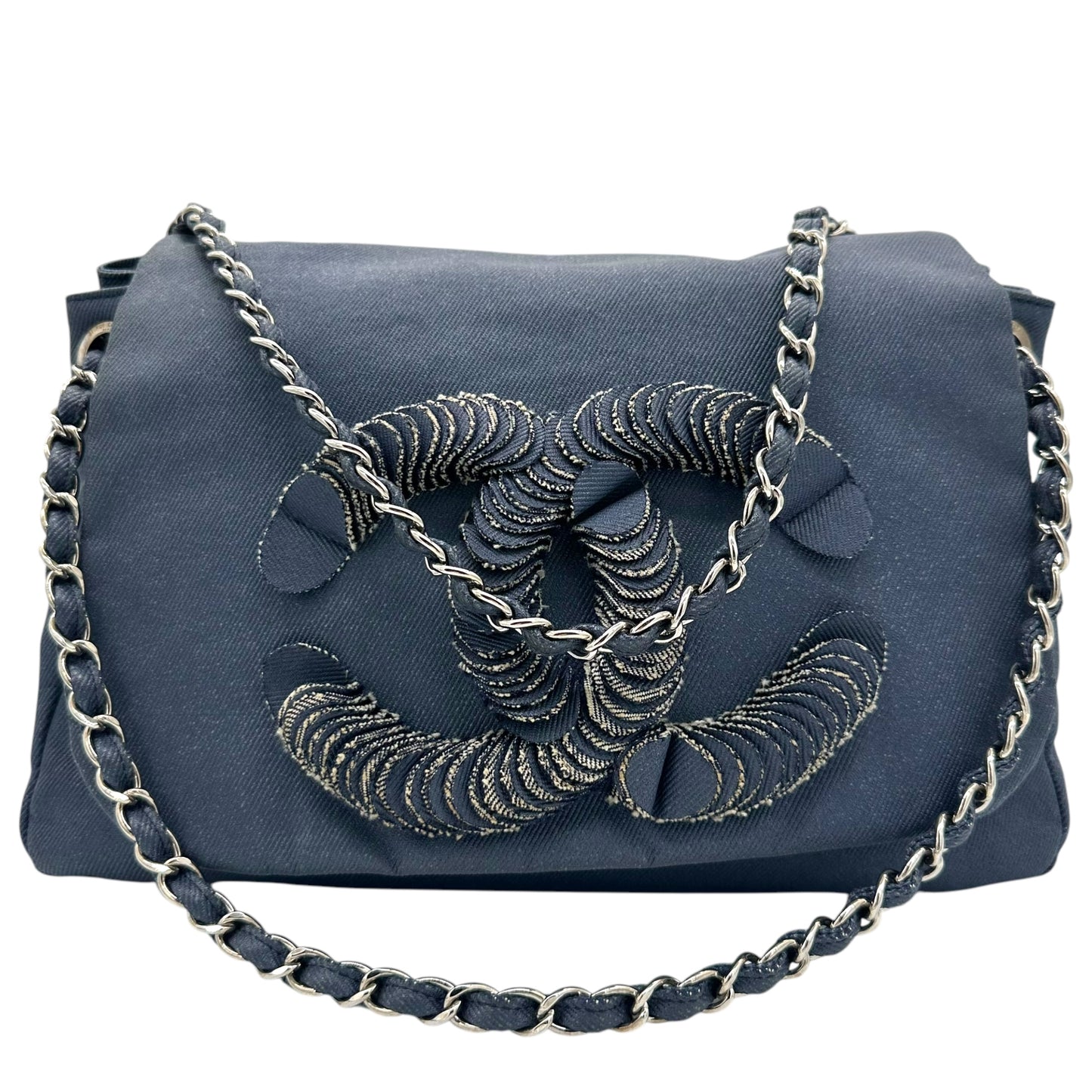 Chanel Denim Patchwork Logo Shoulder Bag