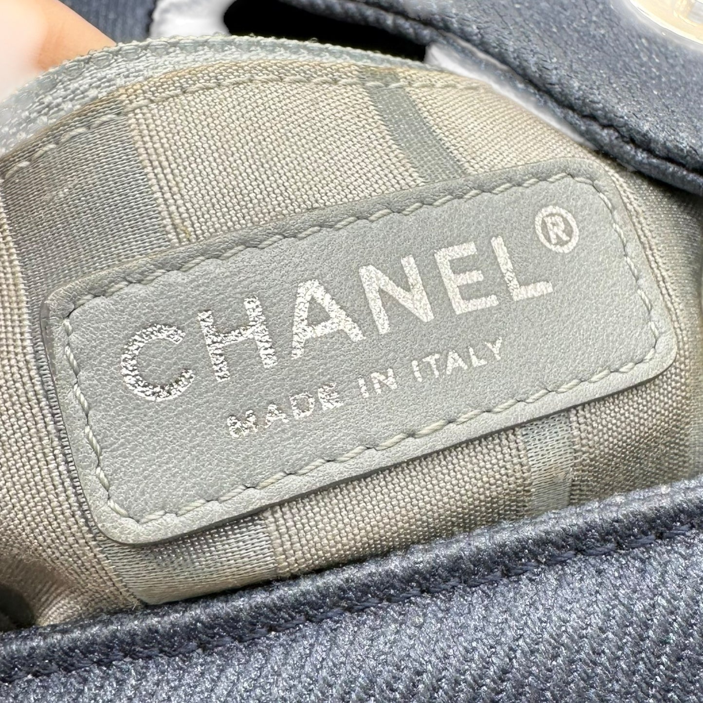 Chanel Denim Patchwork Logo Shoulder Bag