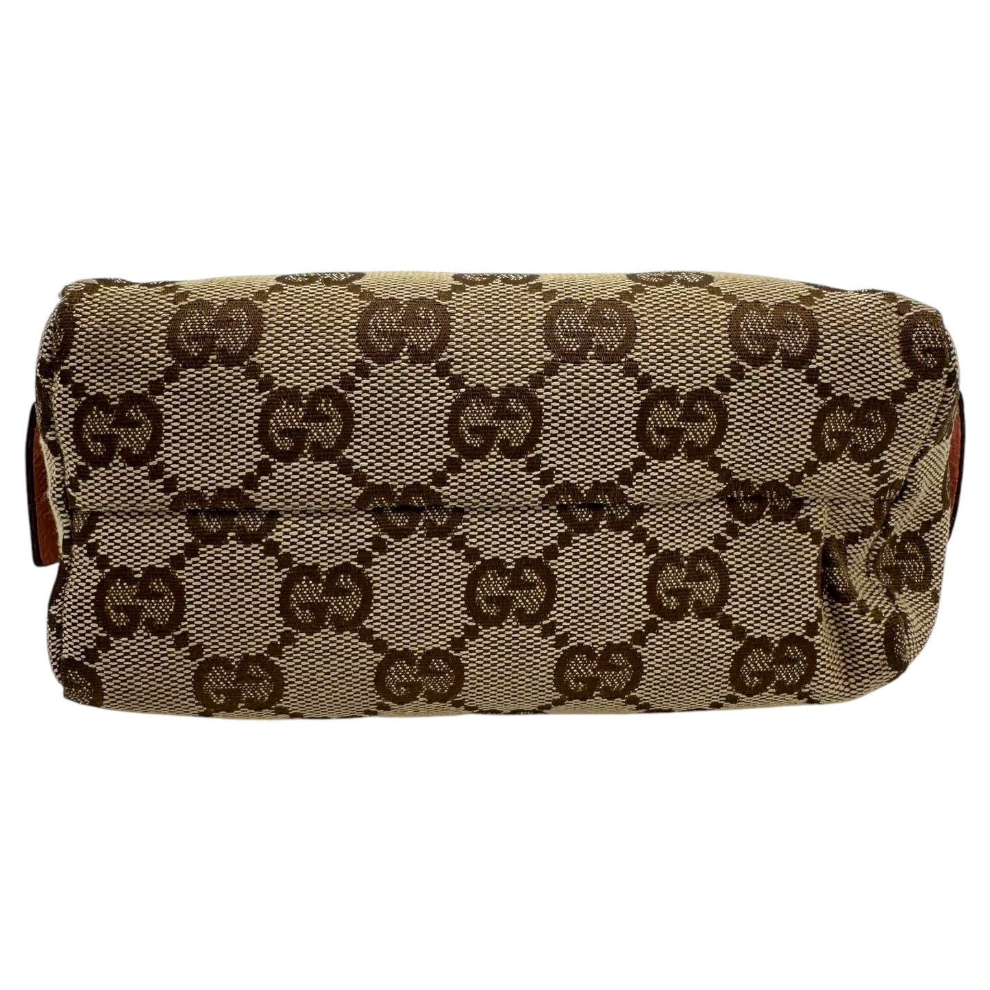 Gucci Tan Monogram Canvas & Pink Leather Cosmetic Pouch