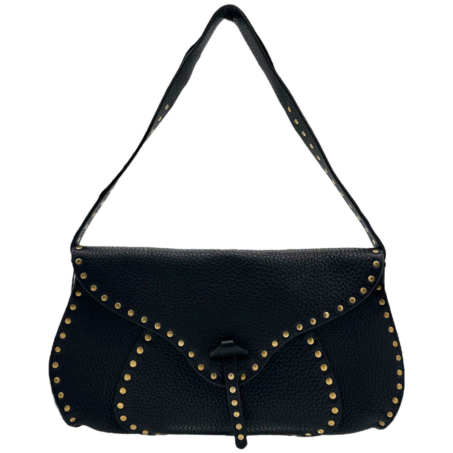 Celine Black & Gold Studded Poulbot Bag NEW