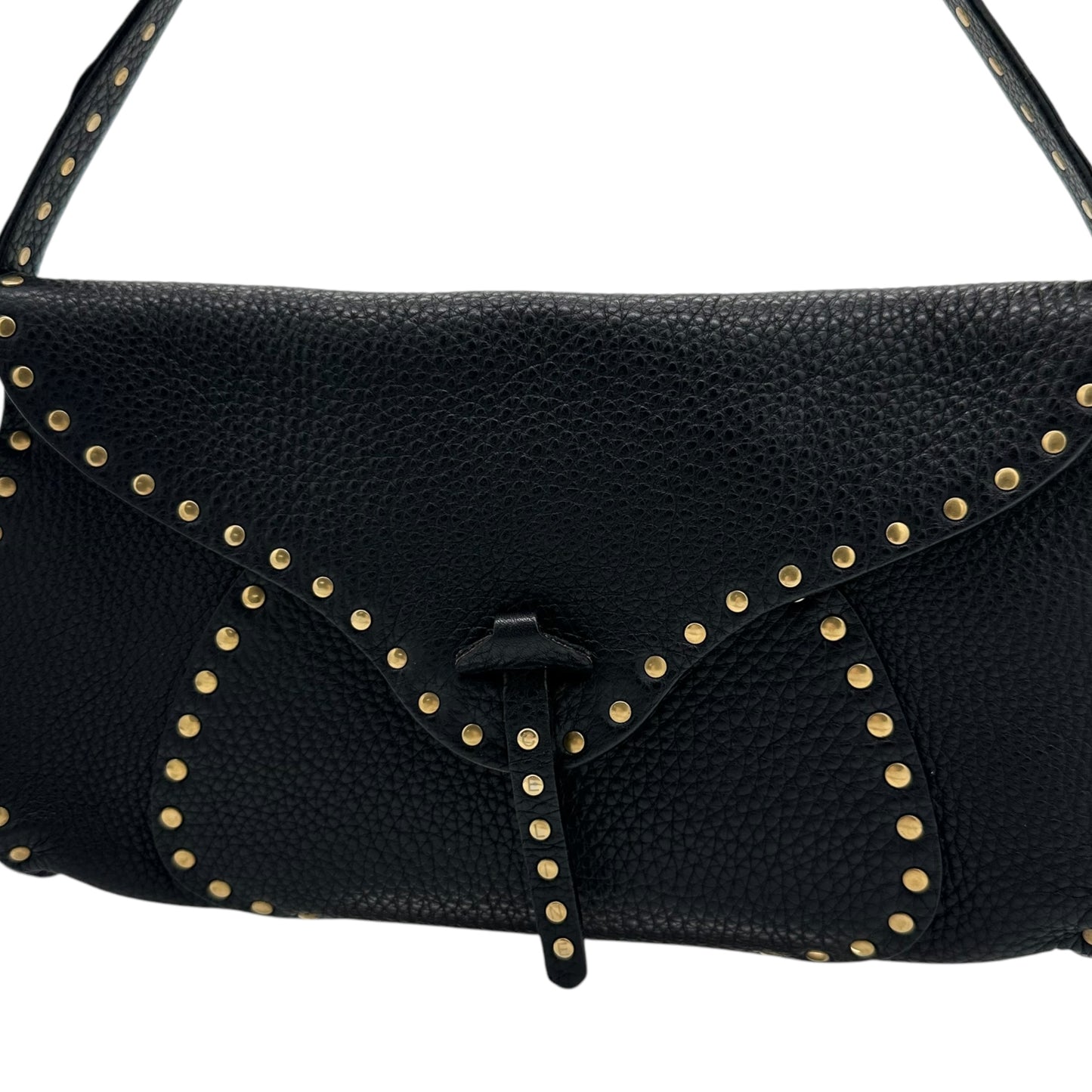 Celine Black & Gold Studded Poulbot Bag NEW