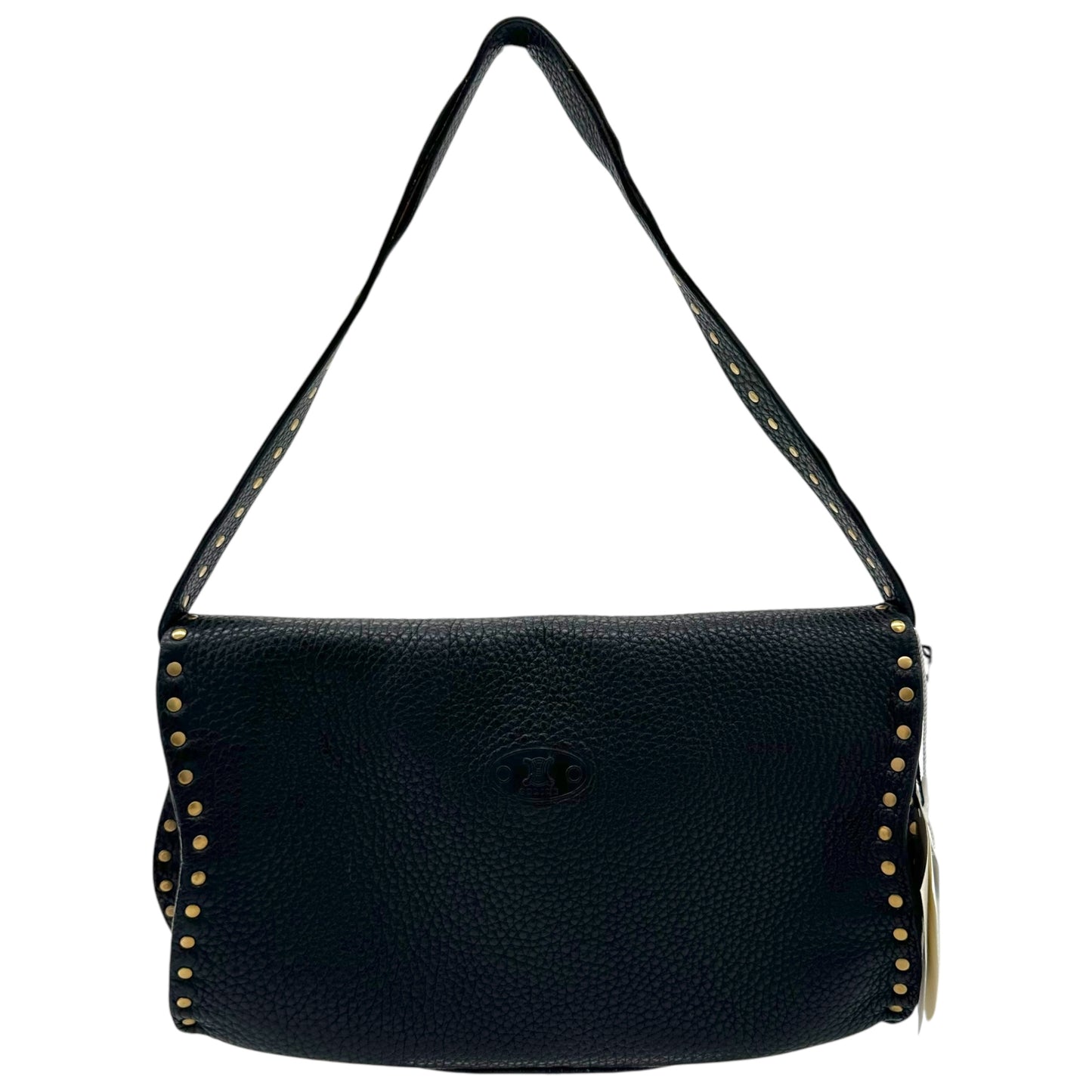 Celine Black & Gold Studded Poulbot Bag NEW