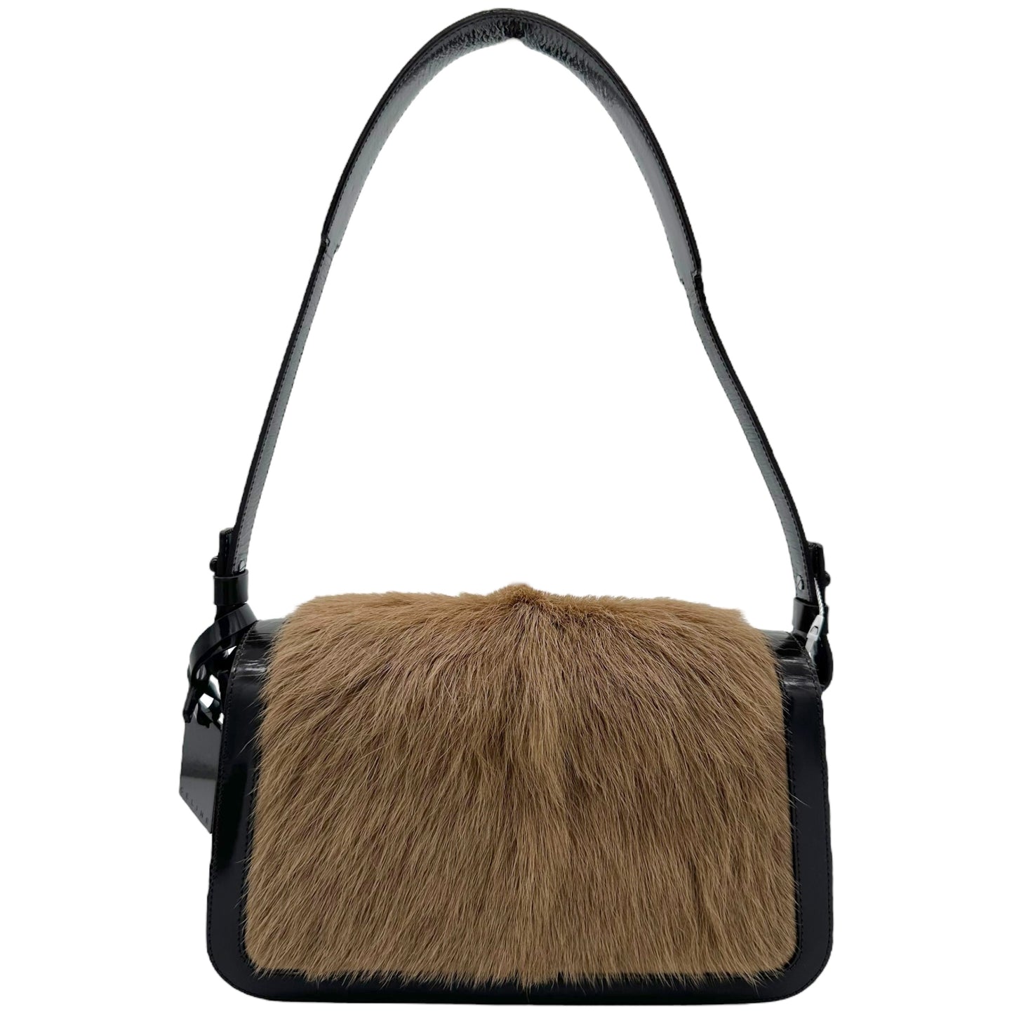Celine Ponyhair Fur Shoulder & Black Leather Bag