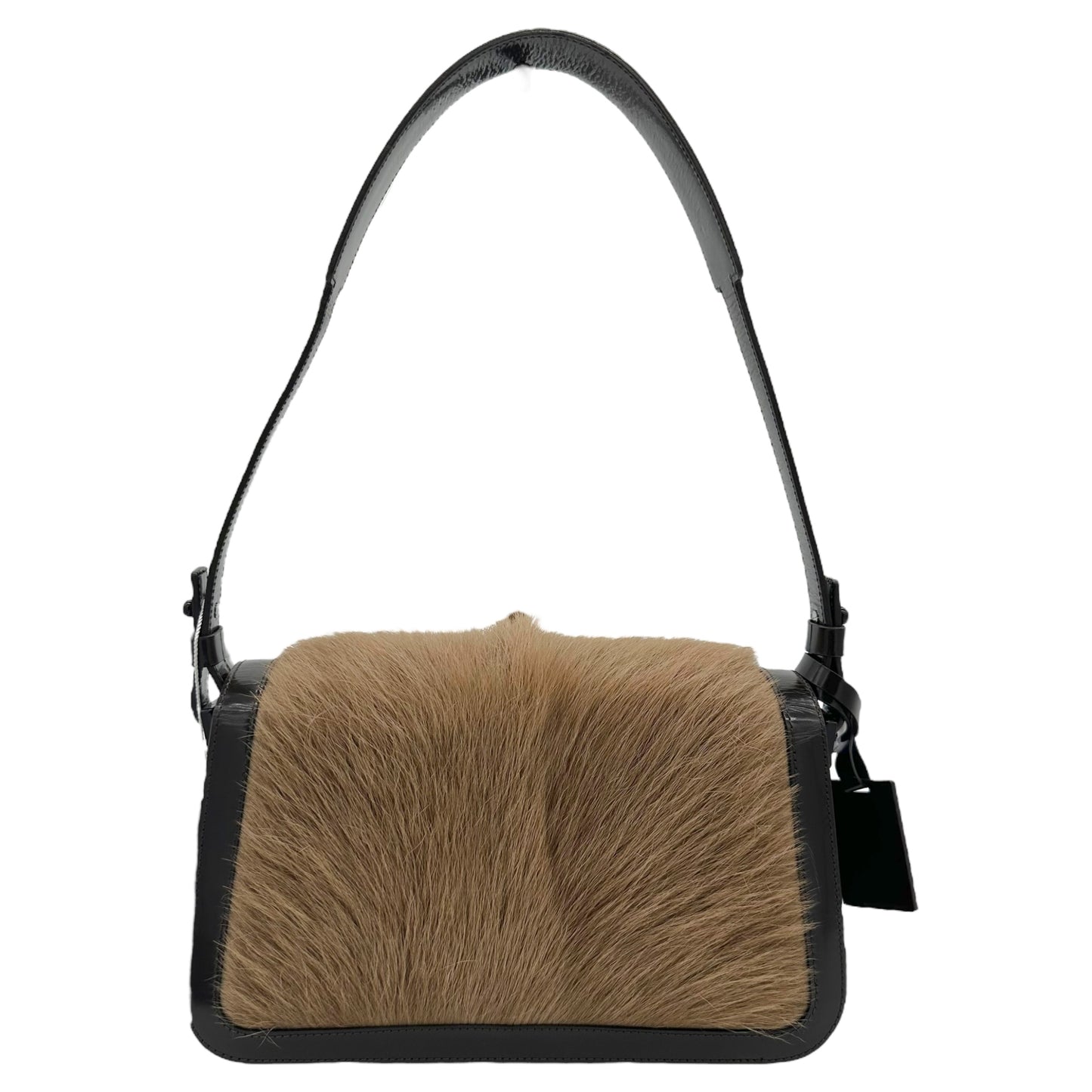 Celine Ponyhair Fur Shoulder & Black Leather Bag