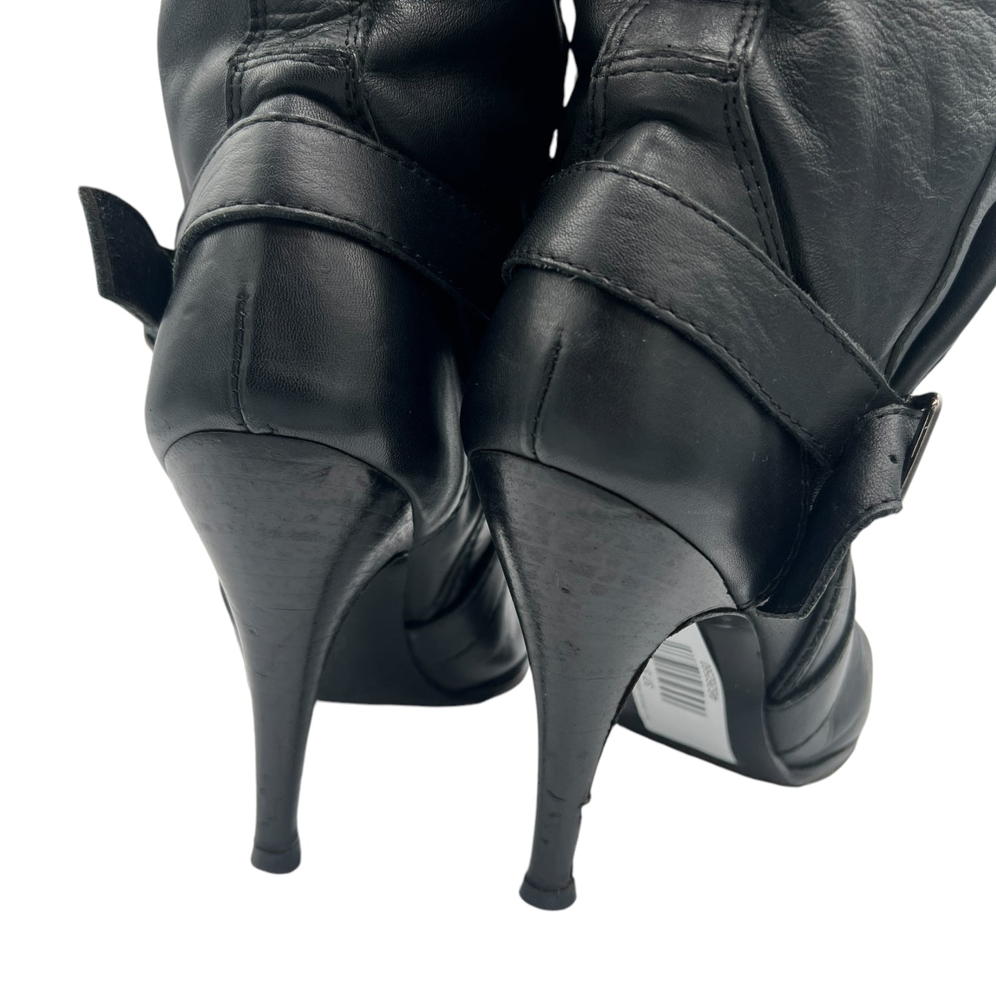 D&G Dolce & Gabbana Black Slouchy Leather Heeled Boots