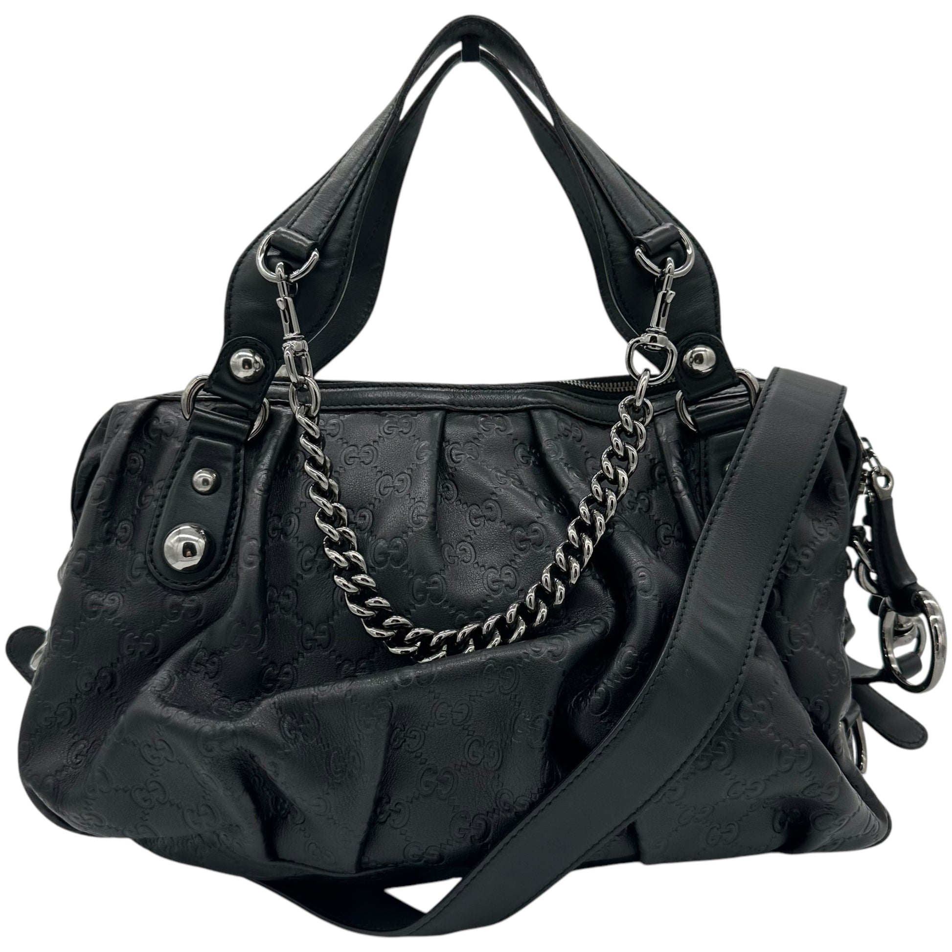 Gucci Black Guccissima Icon Bit 2-Way Leather Shoulder Ba - Outfit Repeater