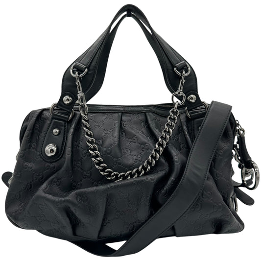 Gucci Black Guccissima Icon Bit 2-Way Leather Shoulder Ba - Outfit Repeater