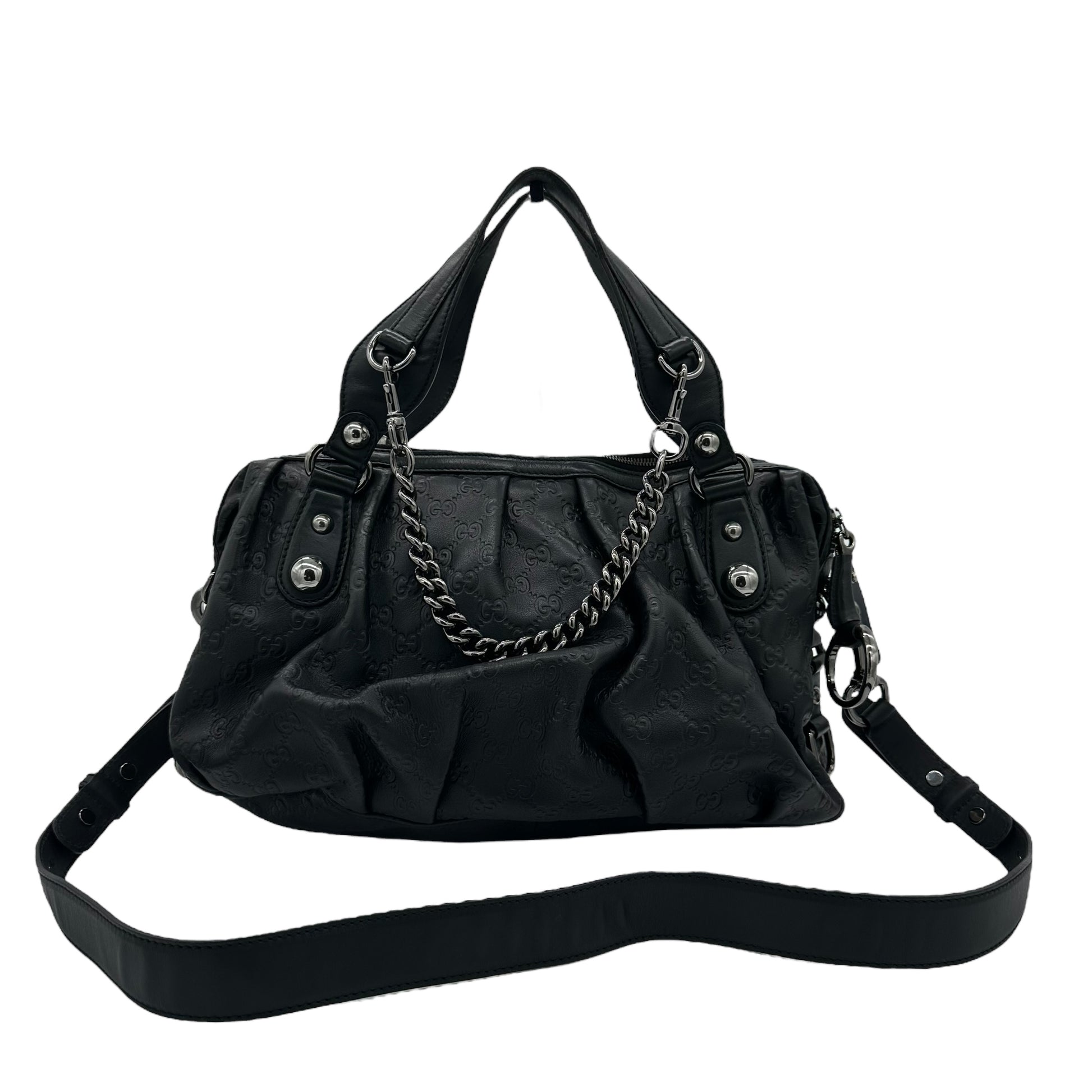 Gucci Black Guccissima Icon Bit 2-Way Leather Shoulder Ba - Outfit Repeater