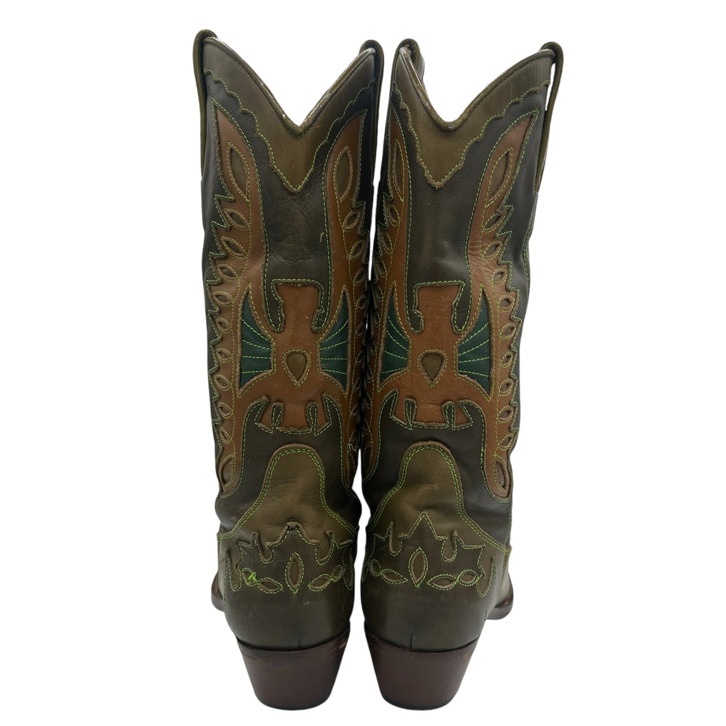 D&G Dolce & Gabbana Khaki Green Cowboy Boots