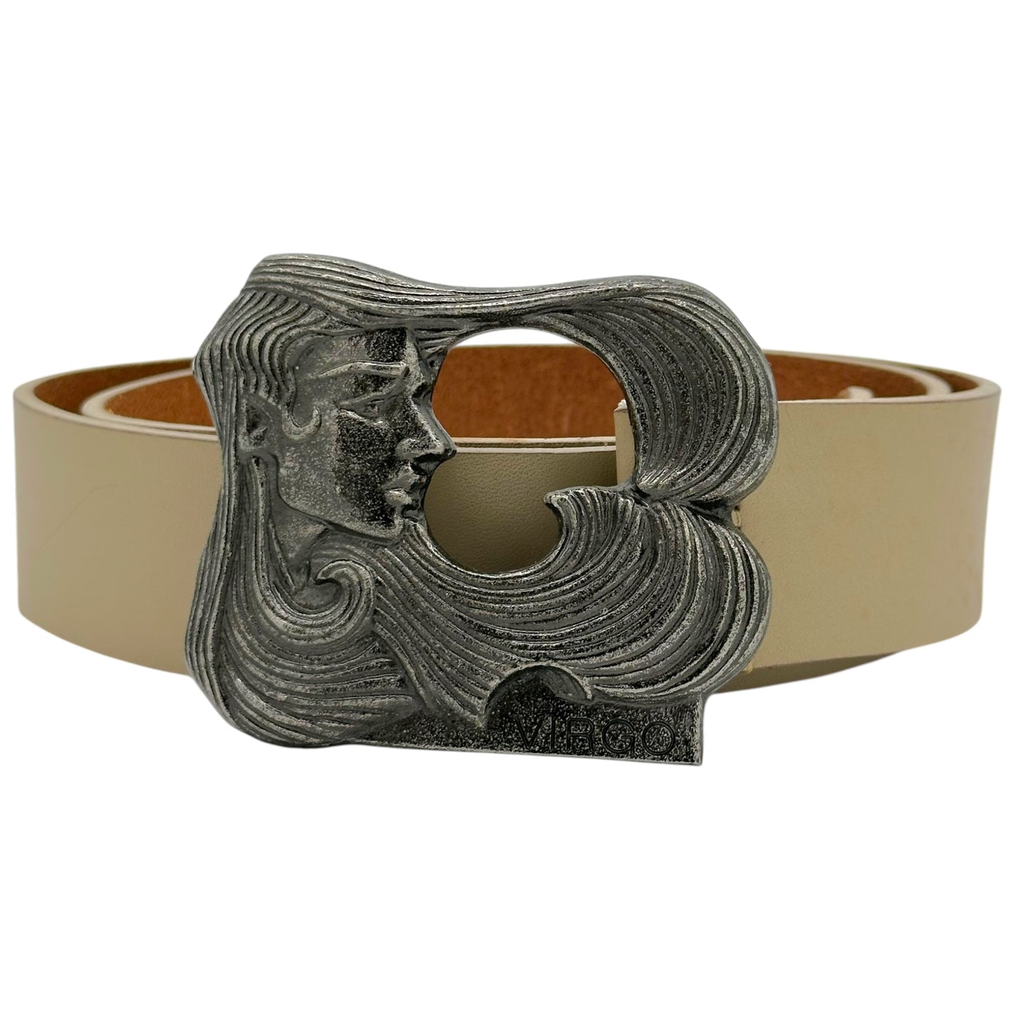 Dolce & Gabbana Ivory Leather Virgo Zodiac Belt - Outfit Repeater