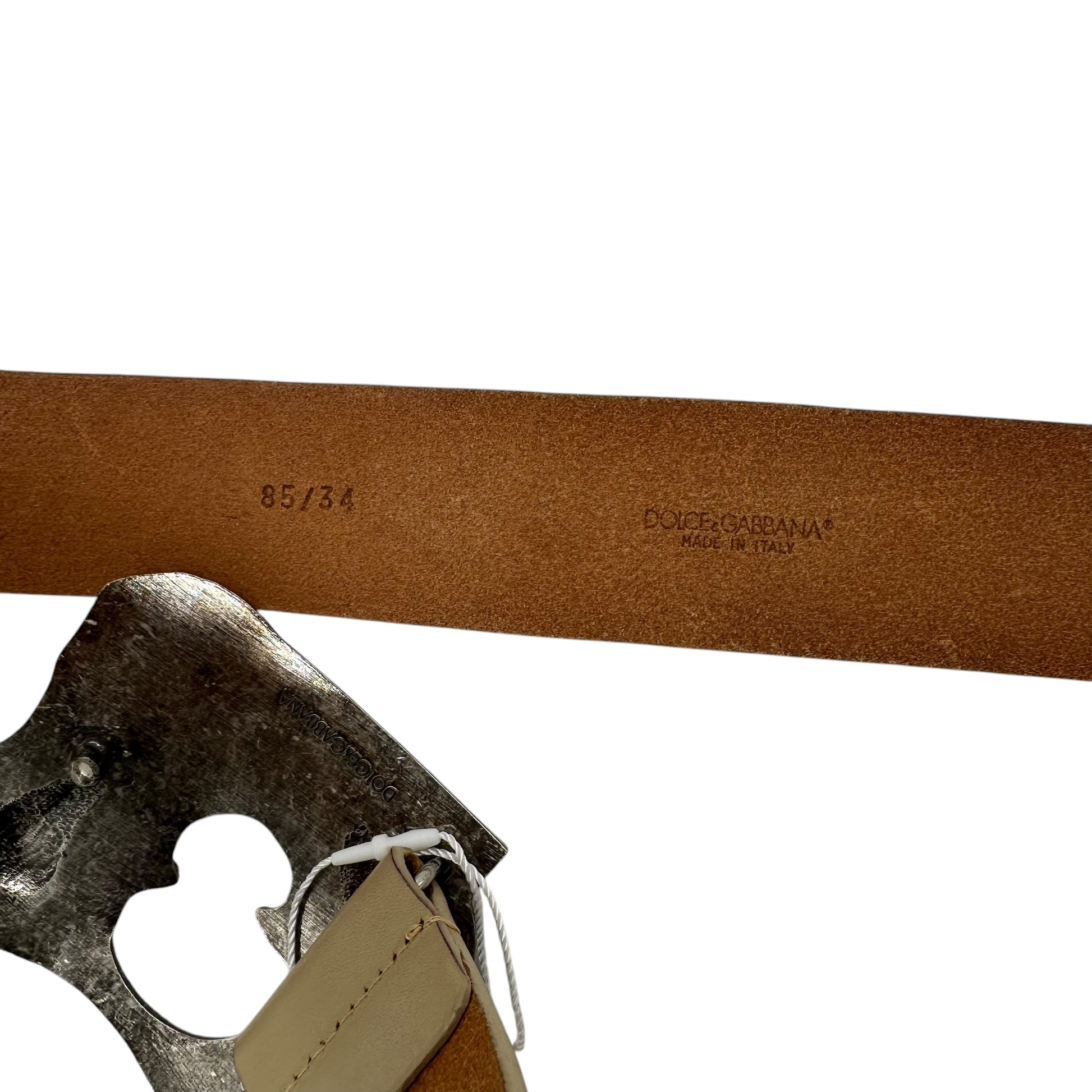 Dolce & Gabbana Ivory Leather Virgo Zodiac Belt - Outfit Repeater