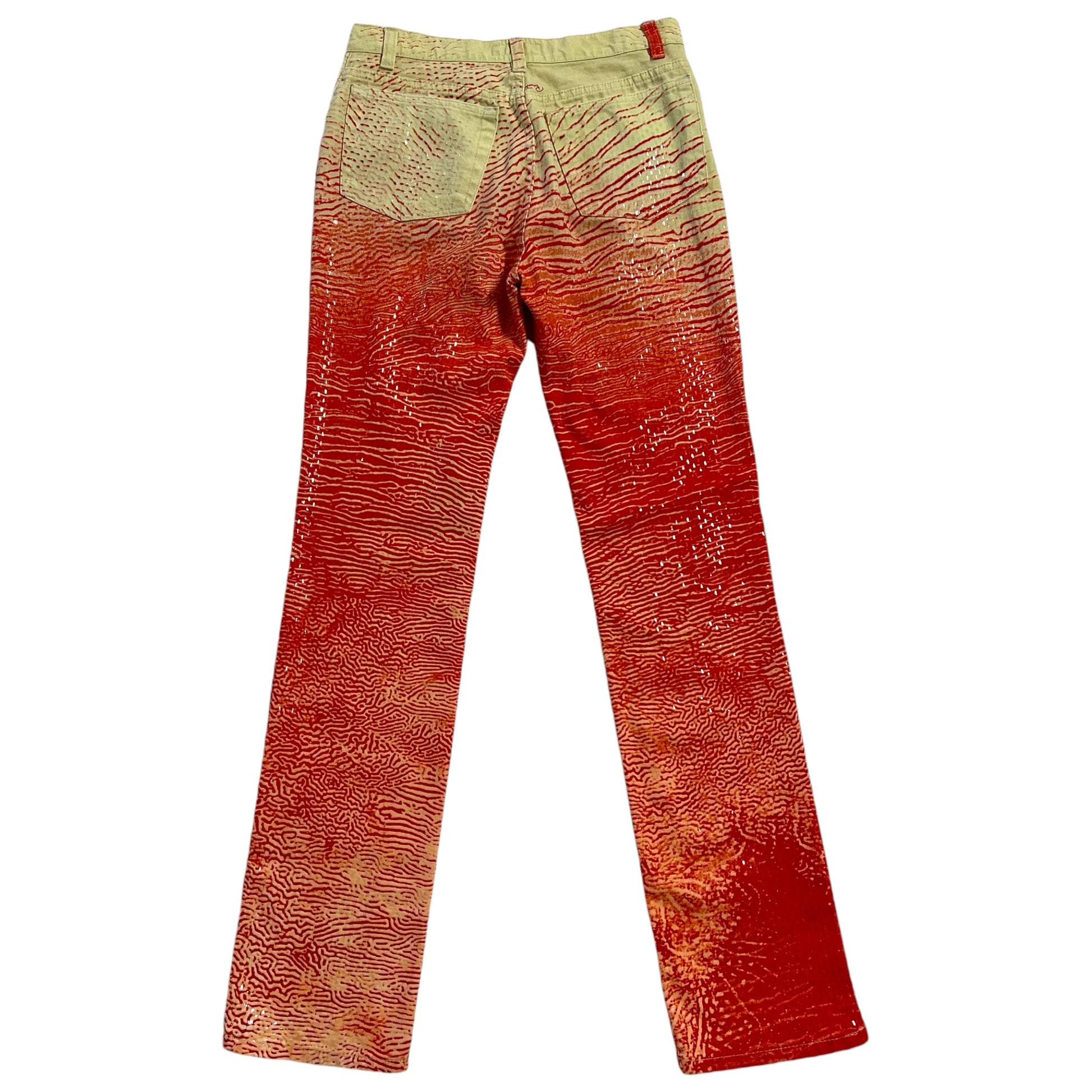Roberto Cavalli Yellow & Red Striped Shine Jeans - Outfit Repeater