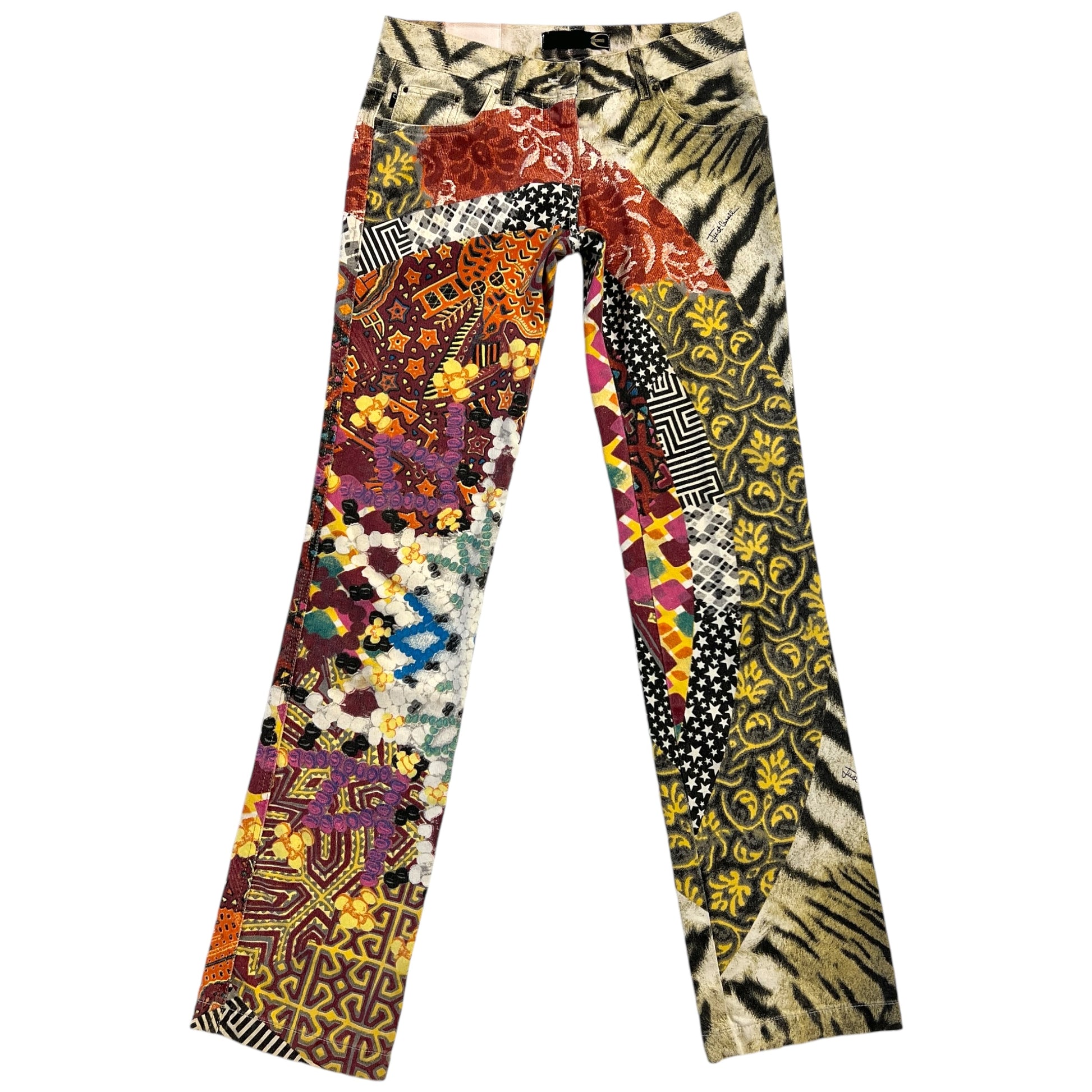 Just Cavalli by Roberto Cavalli Patchwork Print Multicolor Jeans - Outfit Repeater