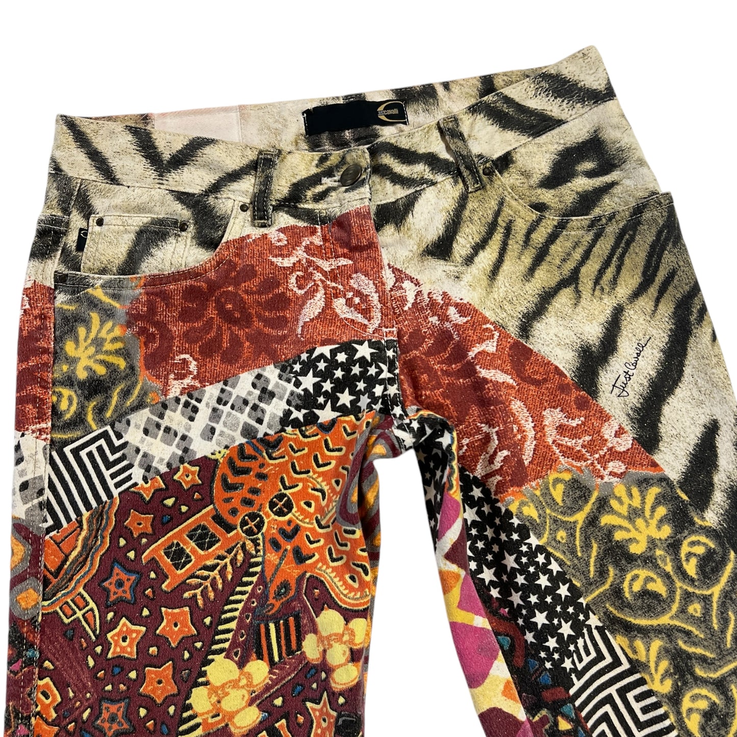 Just Cavalli by Roberto Cavalli Patchwork Print Multicolor Jeans - Outfit Repeater
