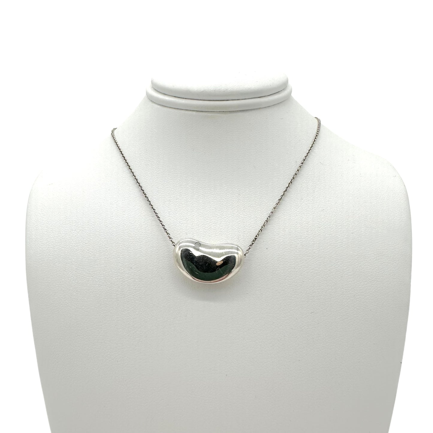 Tiffany Elsa Peretti Bean Sterling Silver Pendant Necklace