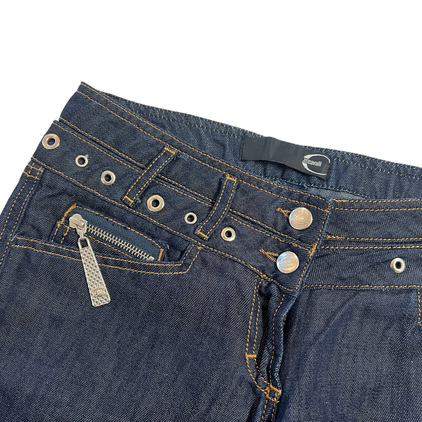 Just Cavalli by Roberto Cavalli Dark Wash Rivet Jeans - Outfit Repeater