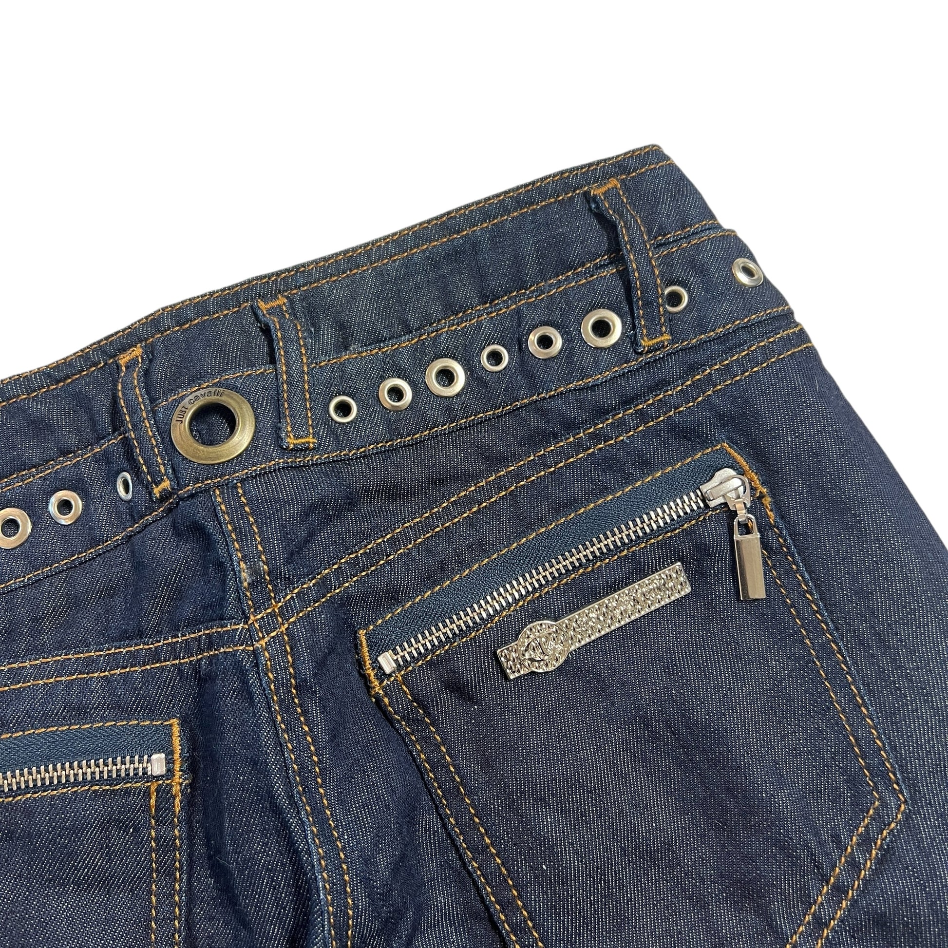 Just Cavalli by Roberto Cavalli Dark Wash Rivet Jeans - Outfit Repeater