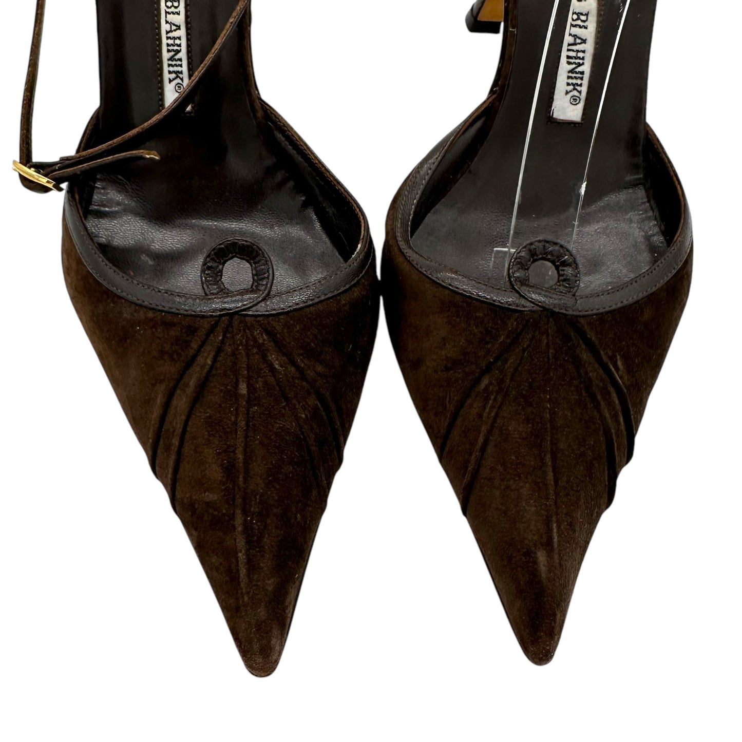 Manolo Blahnik Brown Suede Pointed Toe Heels